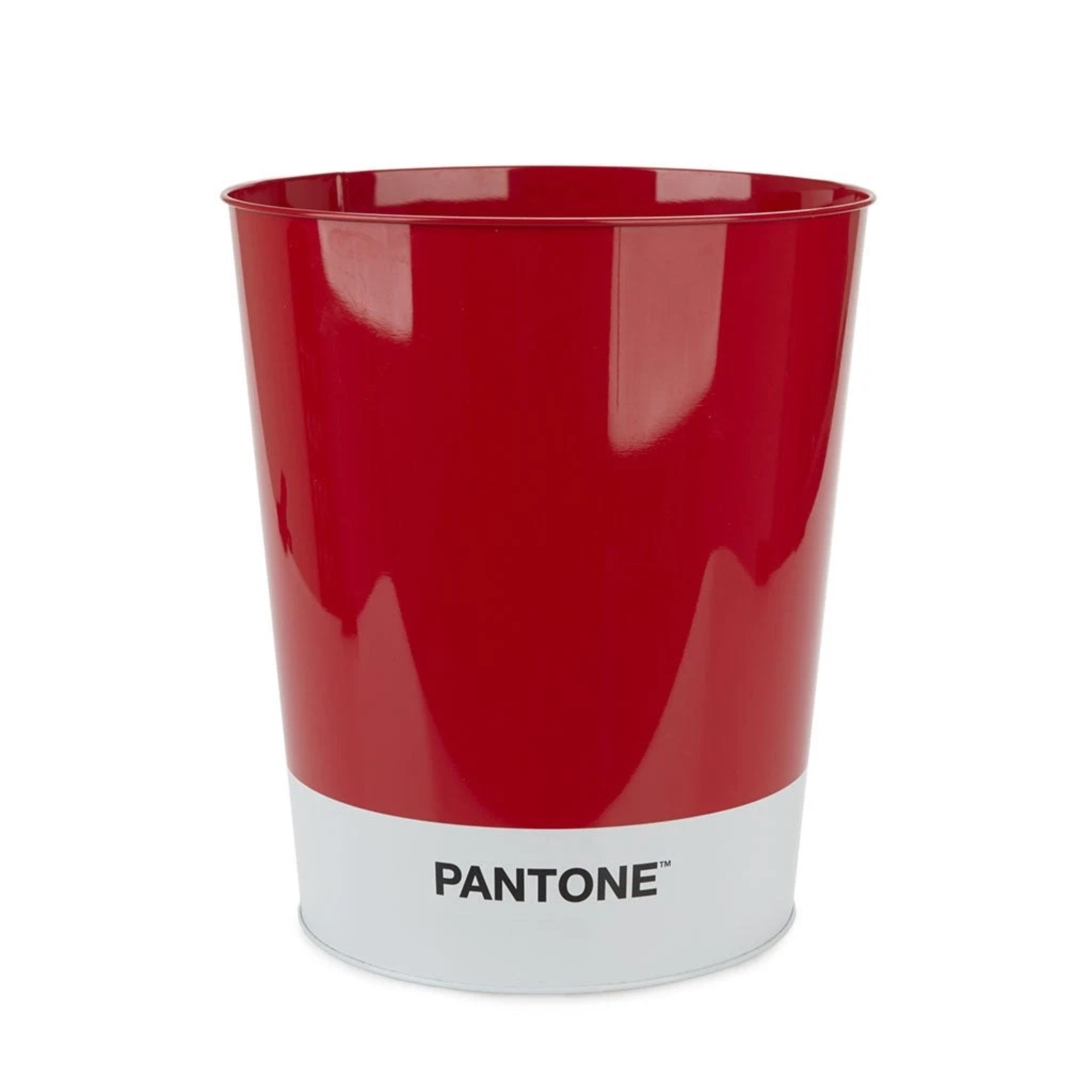 Cestino Pantone per carta in latta di colore rosso - arredo casa