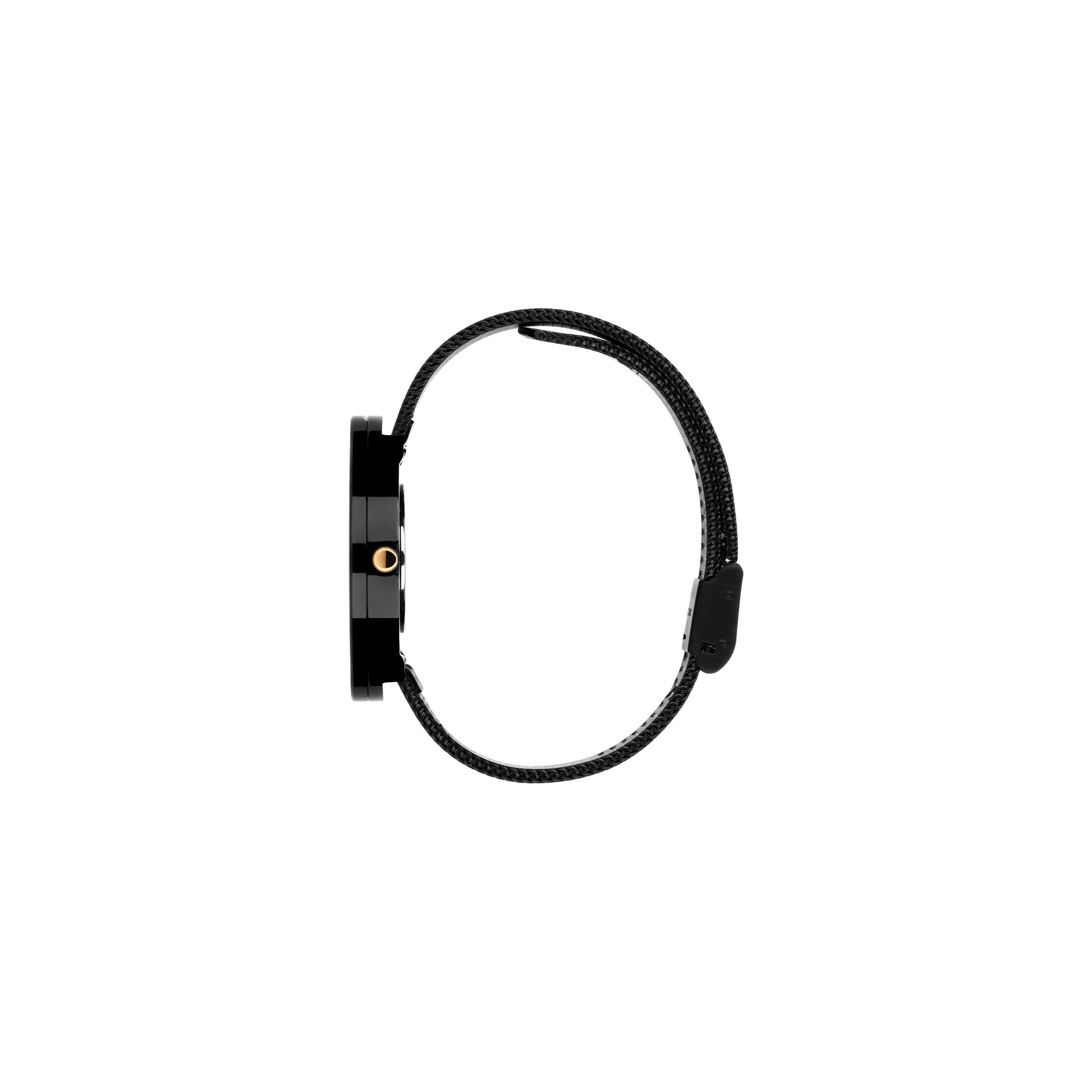 Orologio Picto black in acciaio - quadrante nero - maglia milanese black