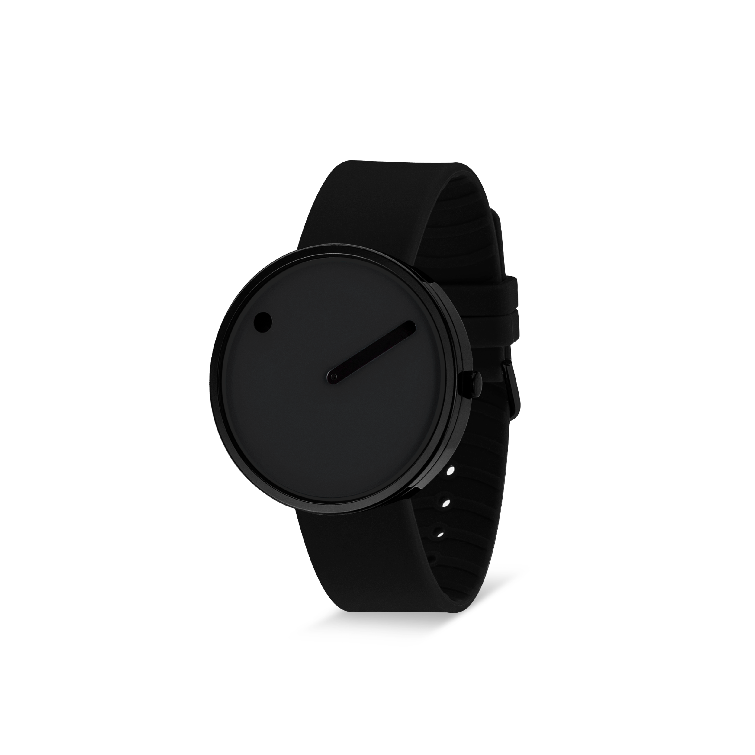 Orologio Picto black -quadrante nero - cinturino in silicone