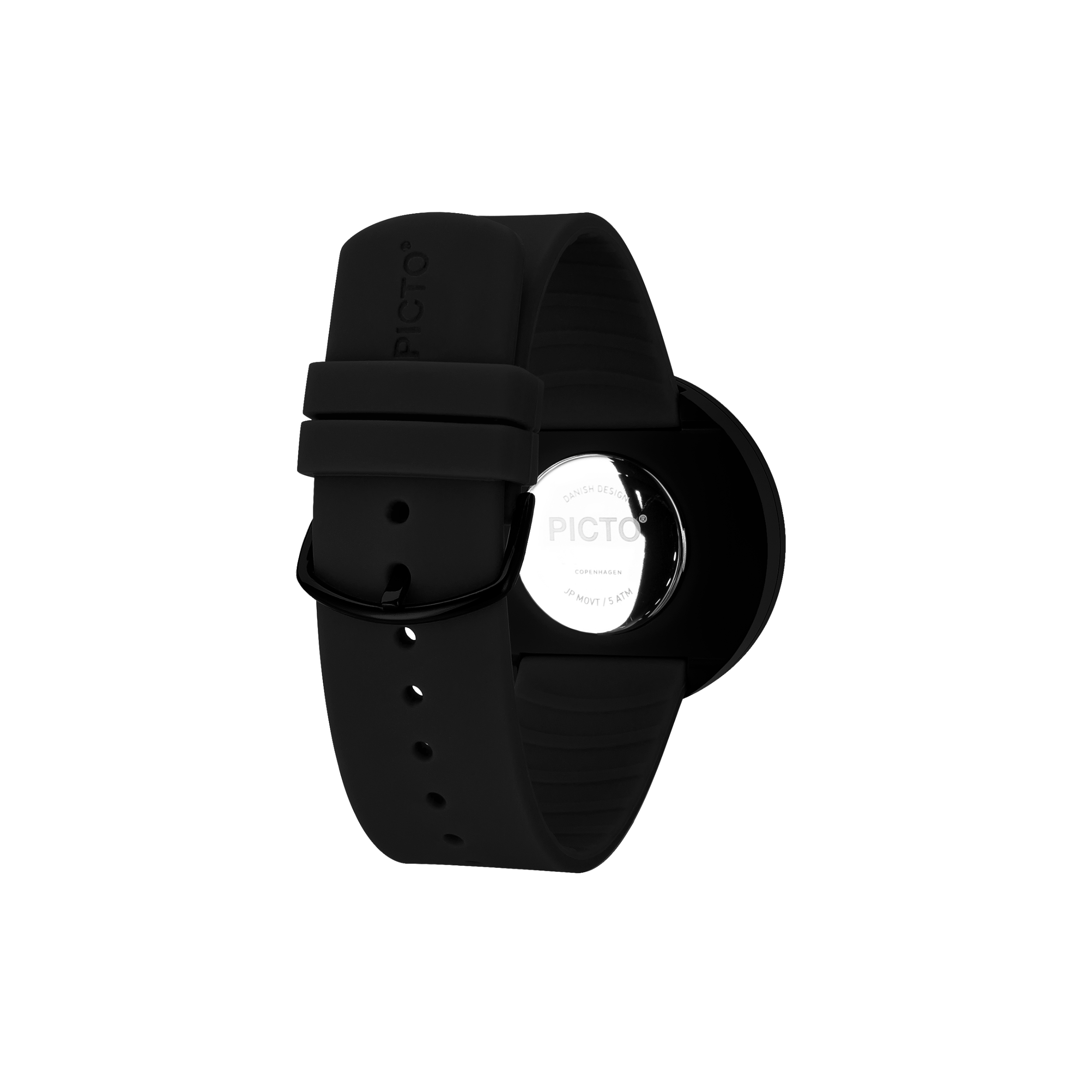 Orologio Picto black -quadrante nero - cinturino in silicone