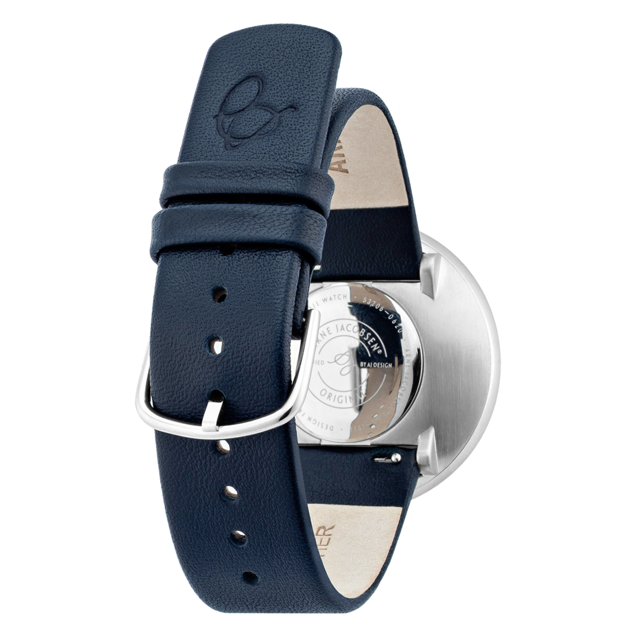 Orologio Municipio Oxford Blu 40 mm da polso Arne Jacobsen City Hall con cinturino in pelle di vitello blu oxford da 20 mm con fibbia in acciaio lucido