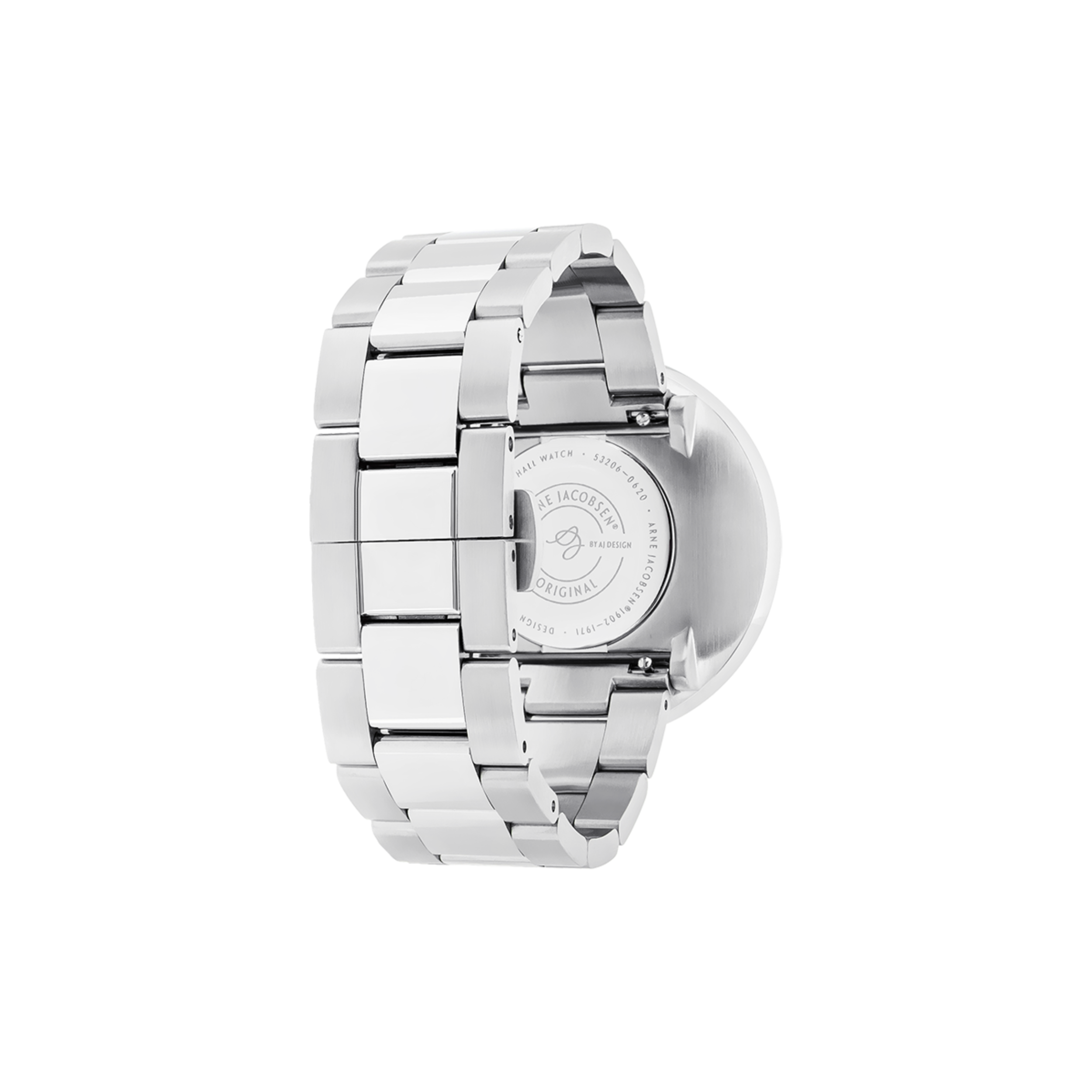Orologio Bankers Bianco 40 mm da polso Arne Jacobsen Bankers con bracciale in acciaio lucido e spazzolato da 20 mm.