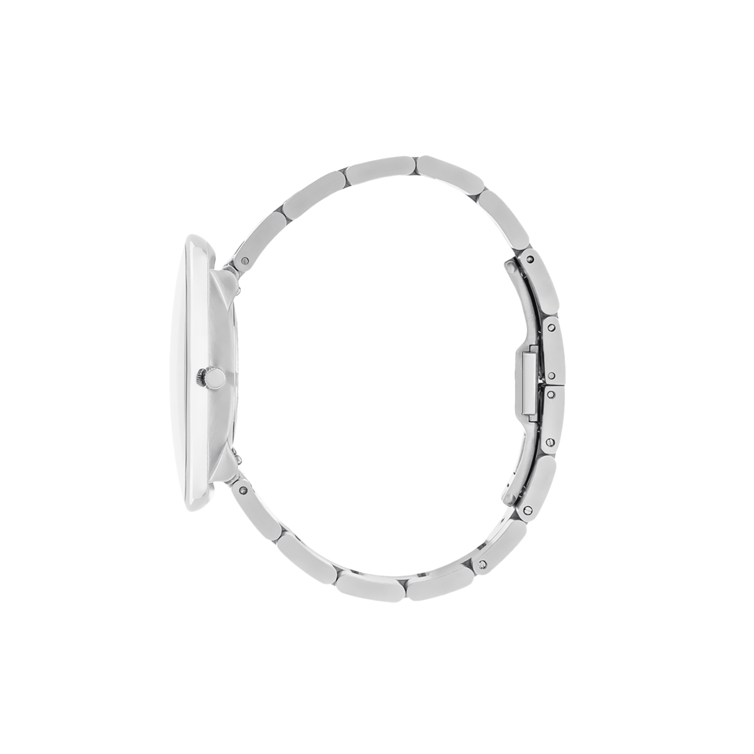 Orologio Bankers Bianco 40 mm da polso Arne Jacobsen Bankers con bracciale in acciaio lucido e spazzolato da 20 mm.