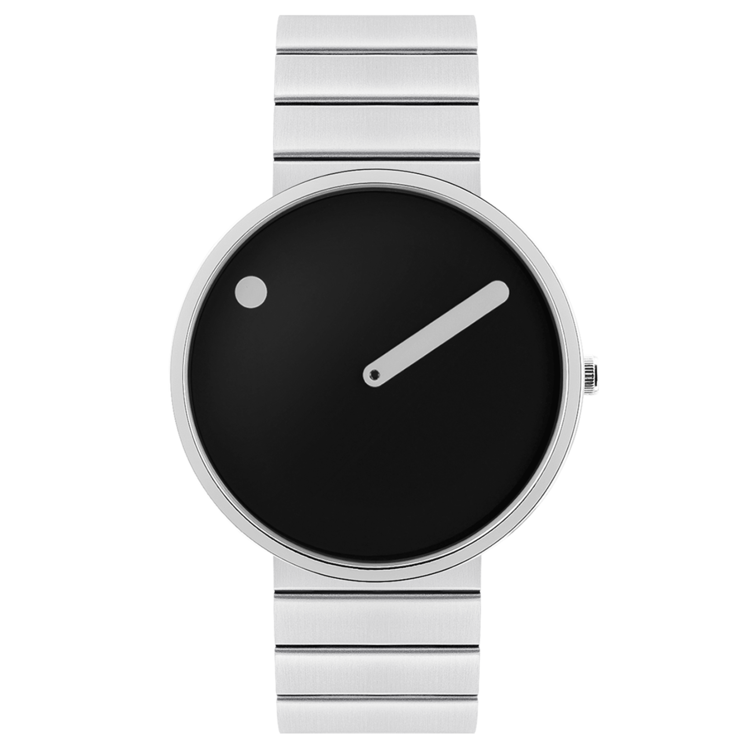 Orologio PICTO da polso con quadrante 40 mm girevole e bracciale in acciaio spazzolato