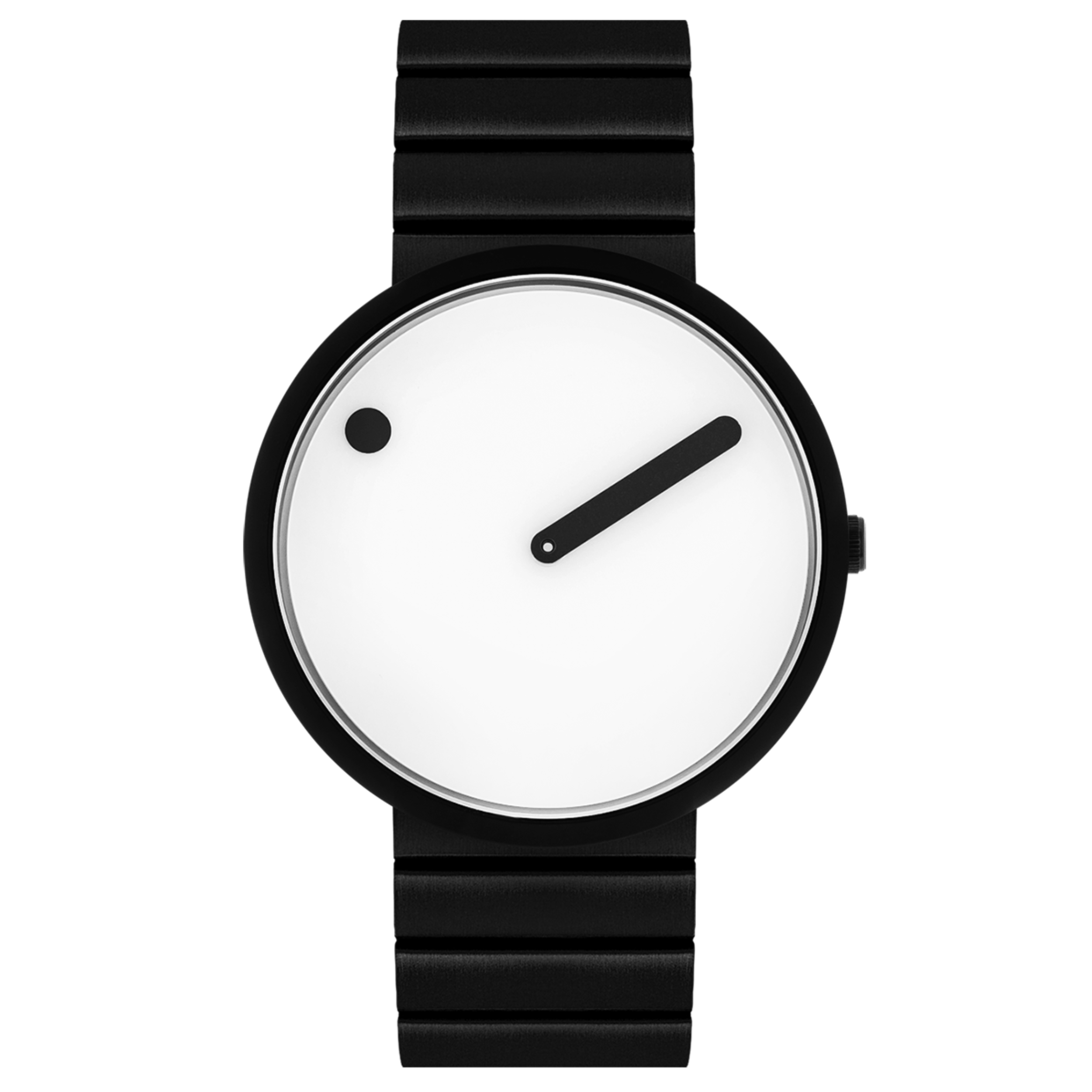 Orologio PICTO da polso con quadrante 40 mm girevole e bracciale in acciaio nero.