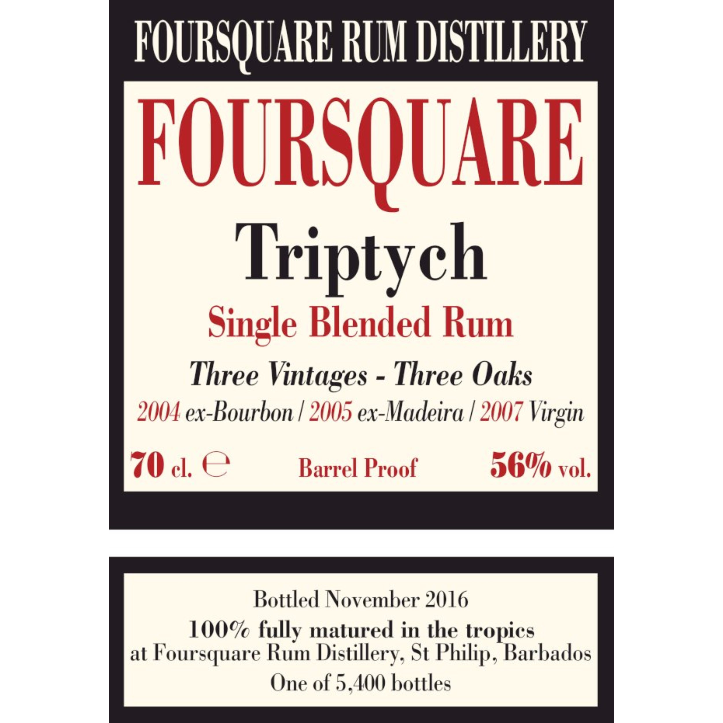 Rum Foursquare Triptych - 70 cl 56 % vol