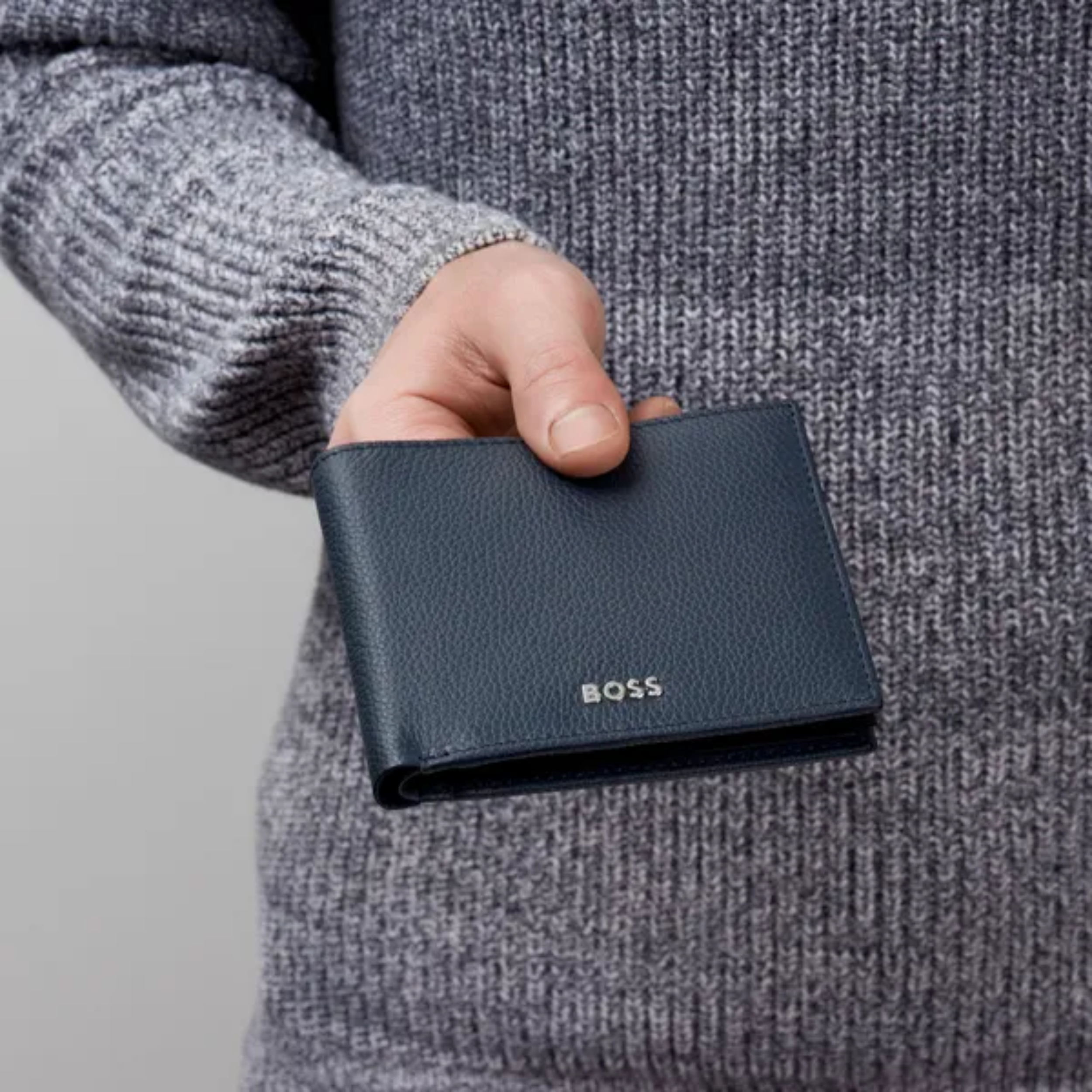 Portafoglio Hugo Boss classico Grained Navy