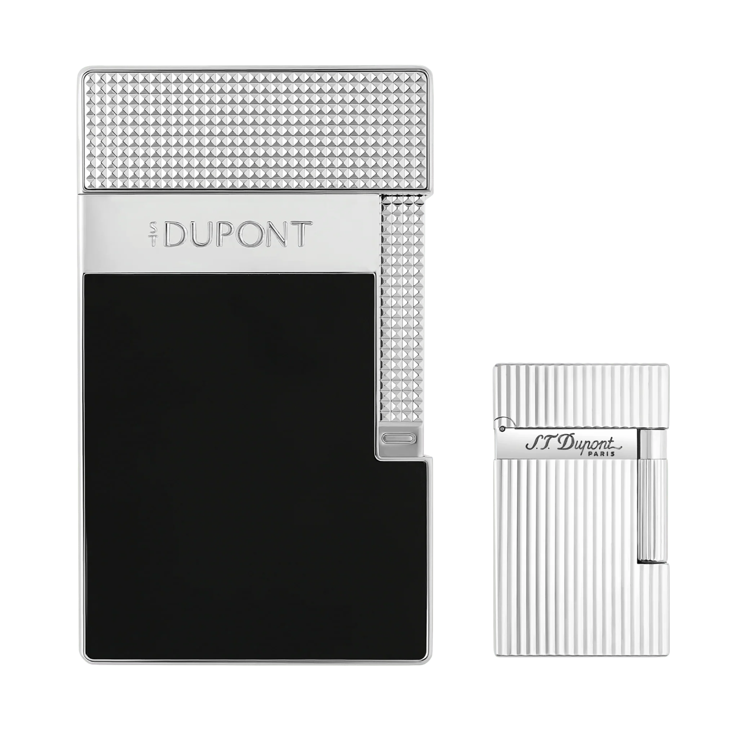 Accendino S.T. Dupont laccato argento da tavolo - doppia accensione
