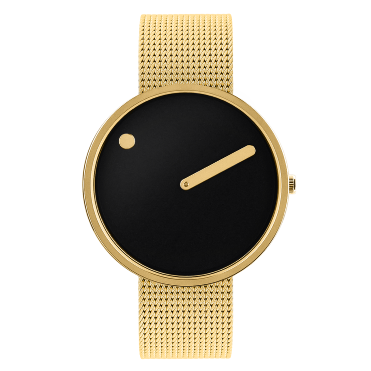 Orologio da polso PICTO con quadrante 40mm girevole e cinturino a maglia in oro opaco