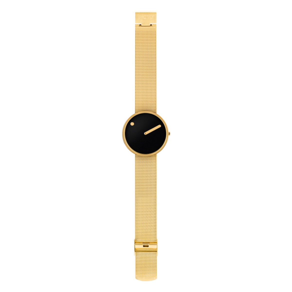 Orologio da polso PICTO con quadrante 40mm girevole e cinturino a maglia in oro opaco