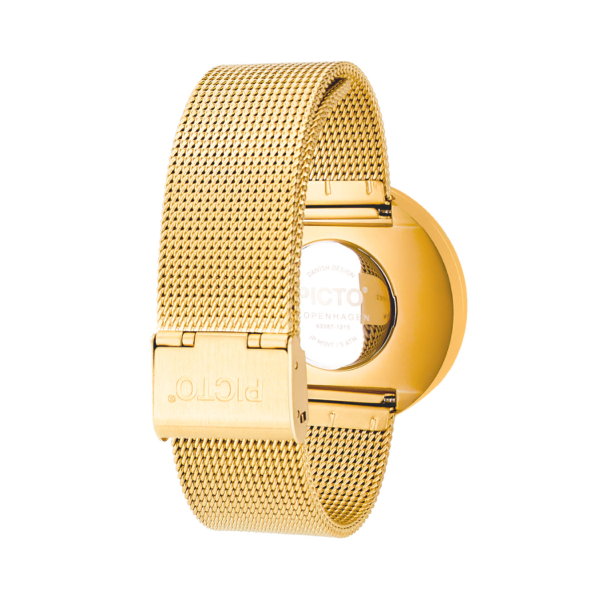 Orologio da polso PICTO con quadrante 40mm girevole e cinturino a maglia in oro opaco