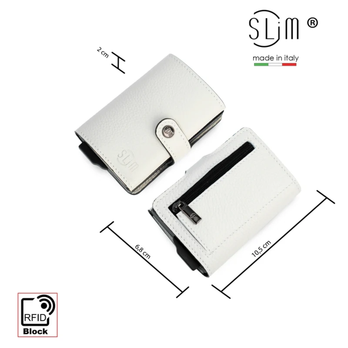 Porta Carte Vera Pelle Bottalato Ghiaccio