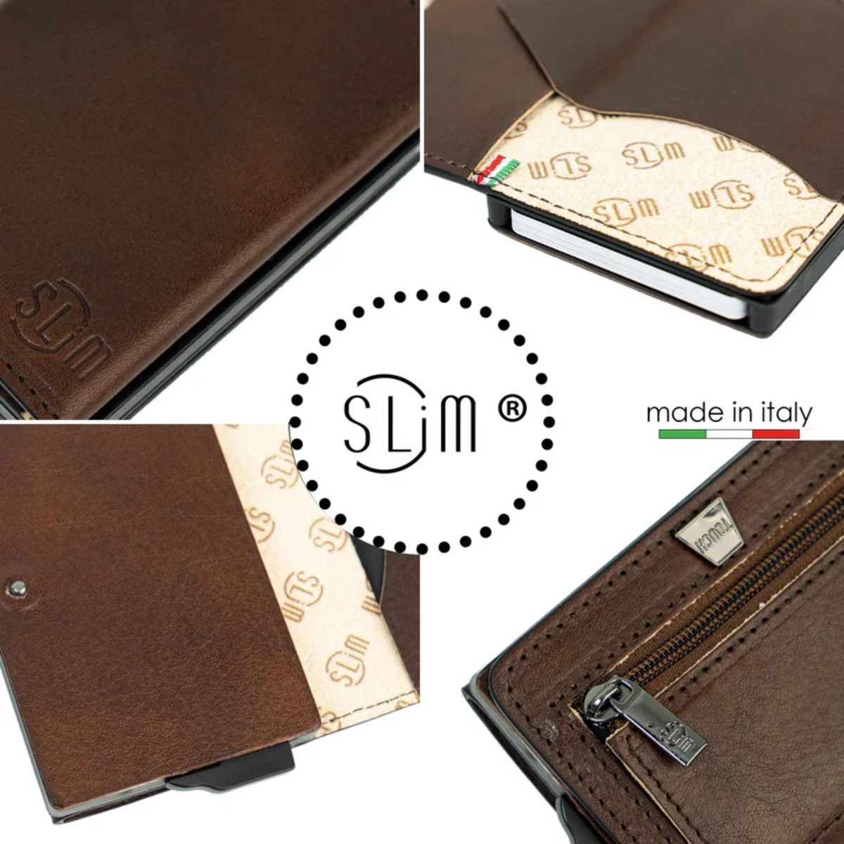 Portafoglio SLim®️ Touch Concia Vegetale Marrone