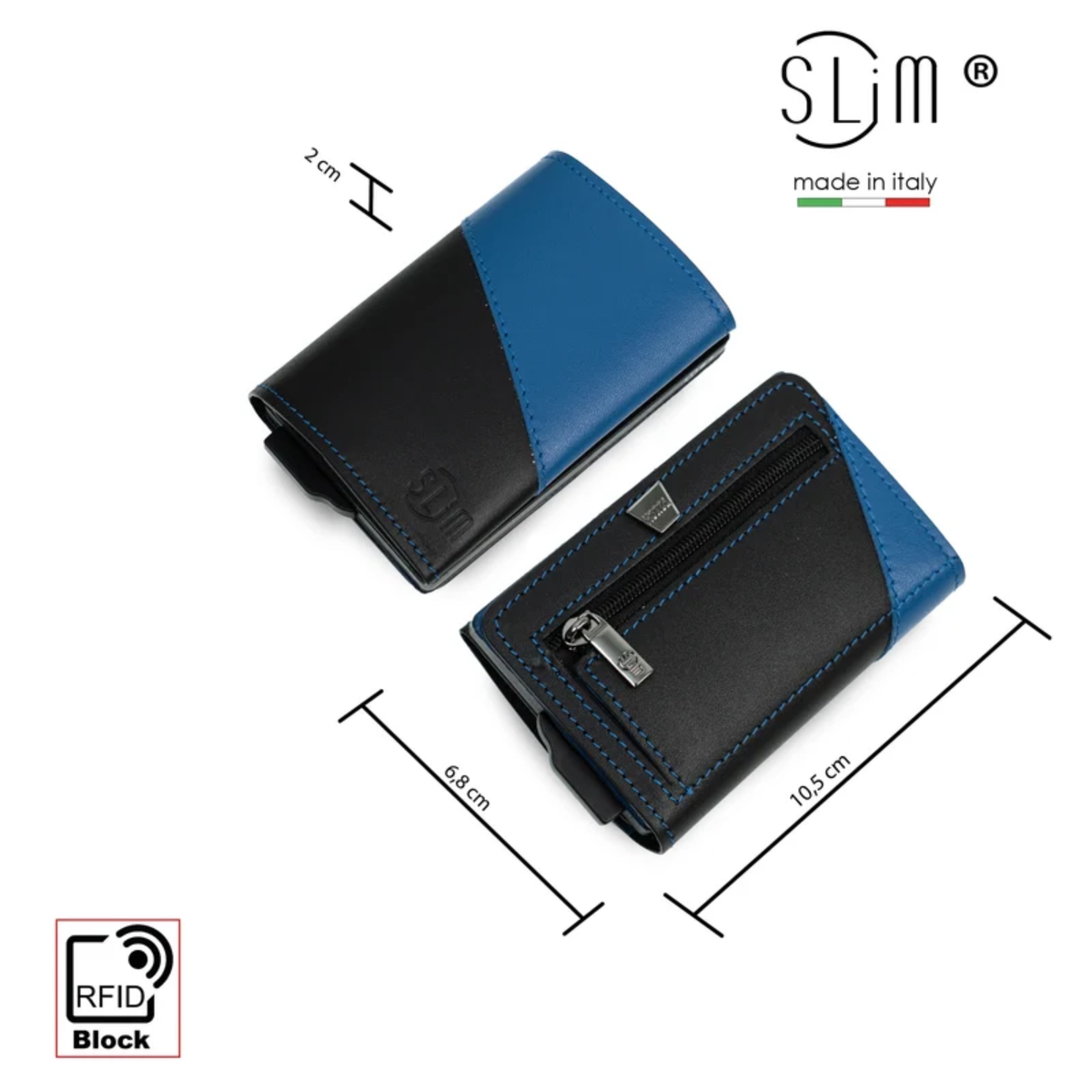 Portafoglio SLim®️ Touch Bicolor Neroazzurro