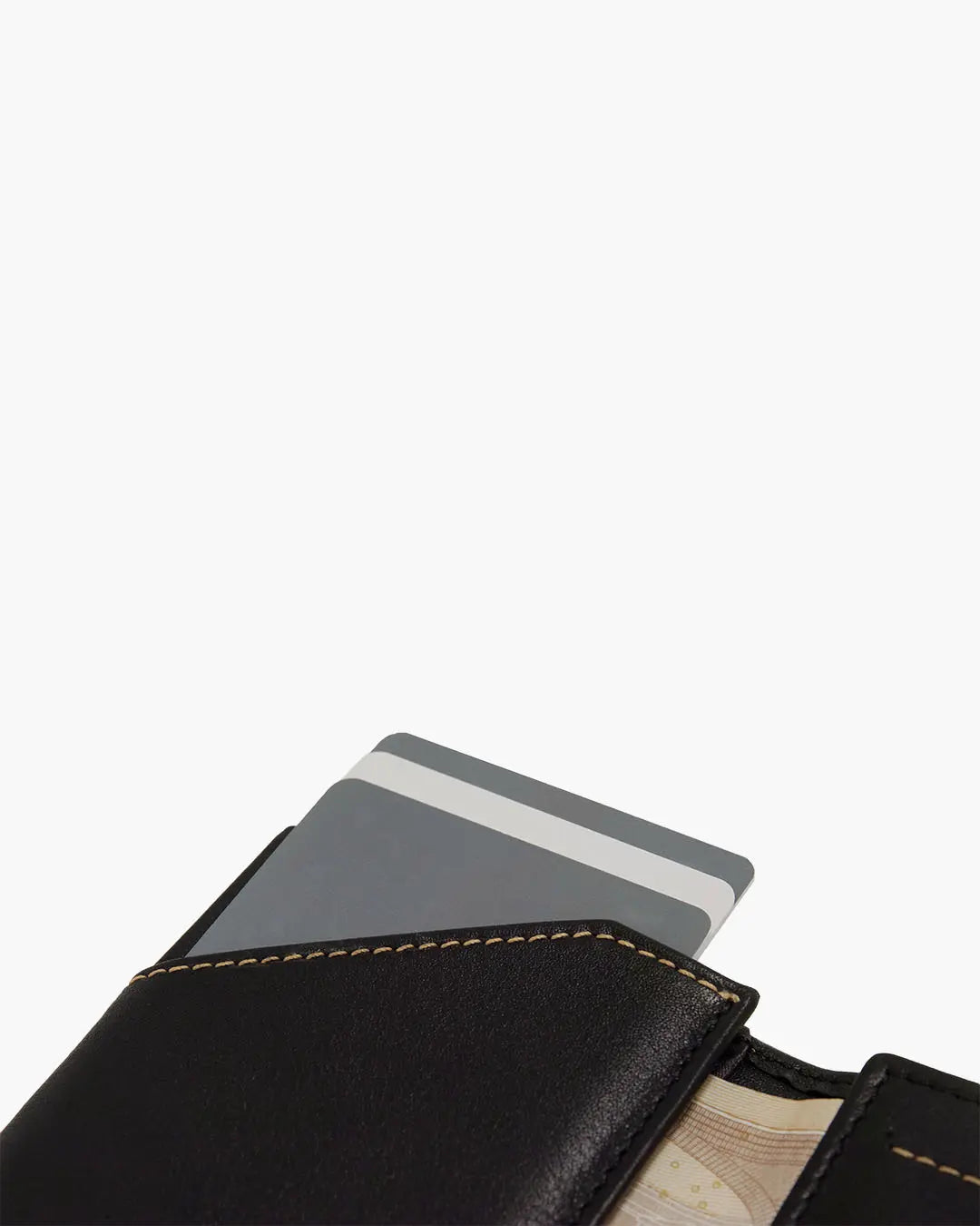 Portafoglio in Pelle Zip Coin Black