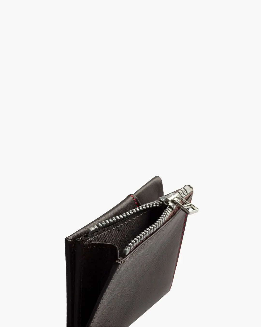 Portafoglio in Pelle Zip Coin Dark Brown