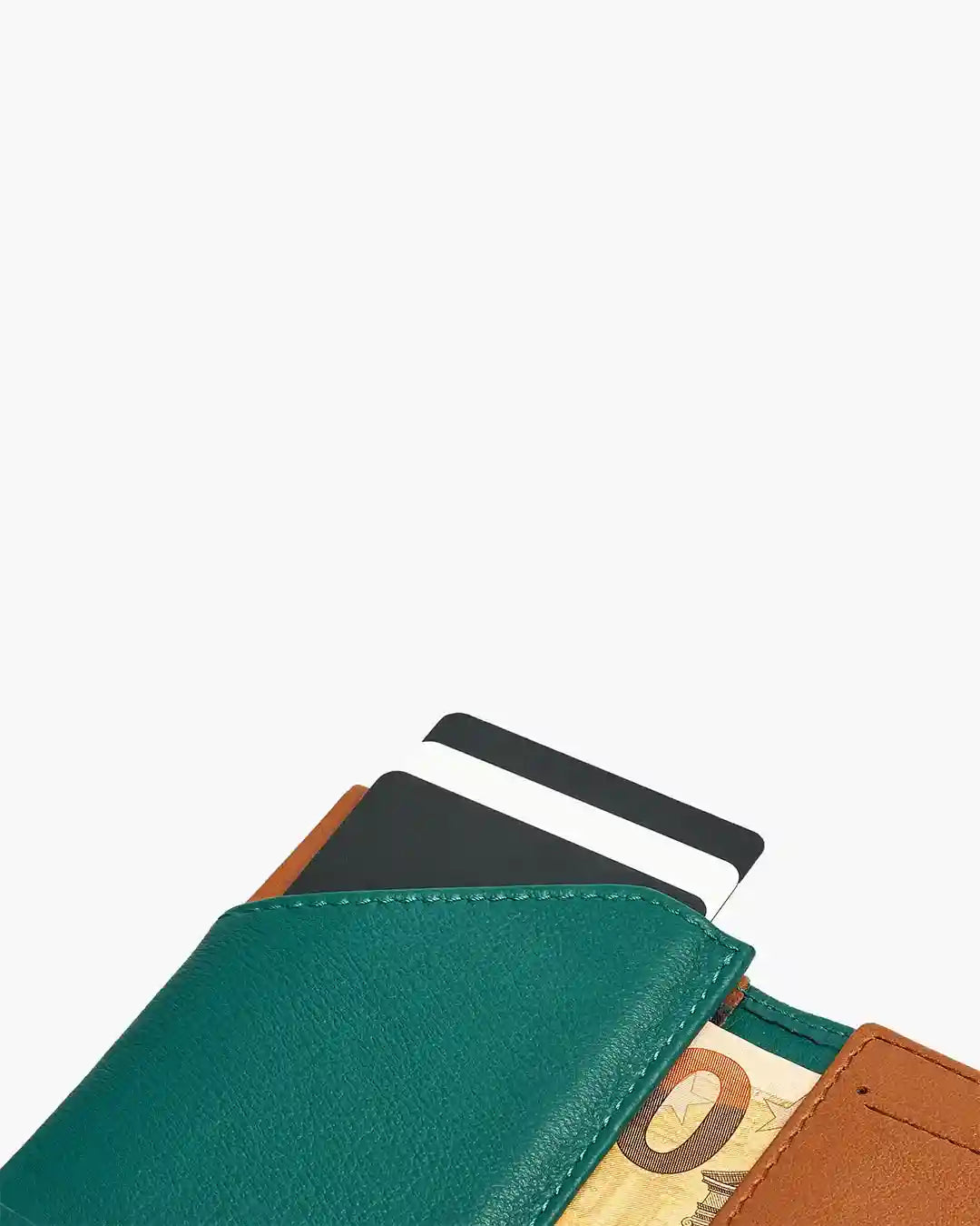 Portafoglio in Pelle Zip Coin Emerald