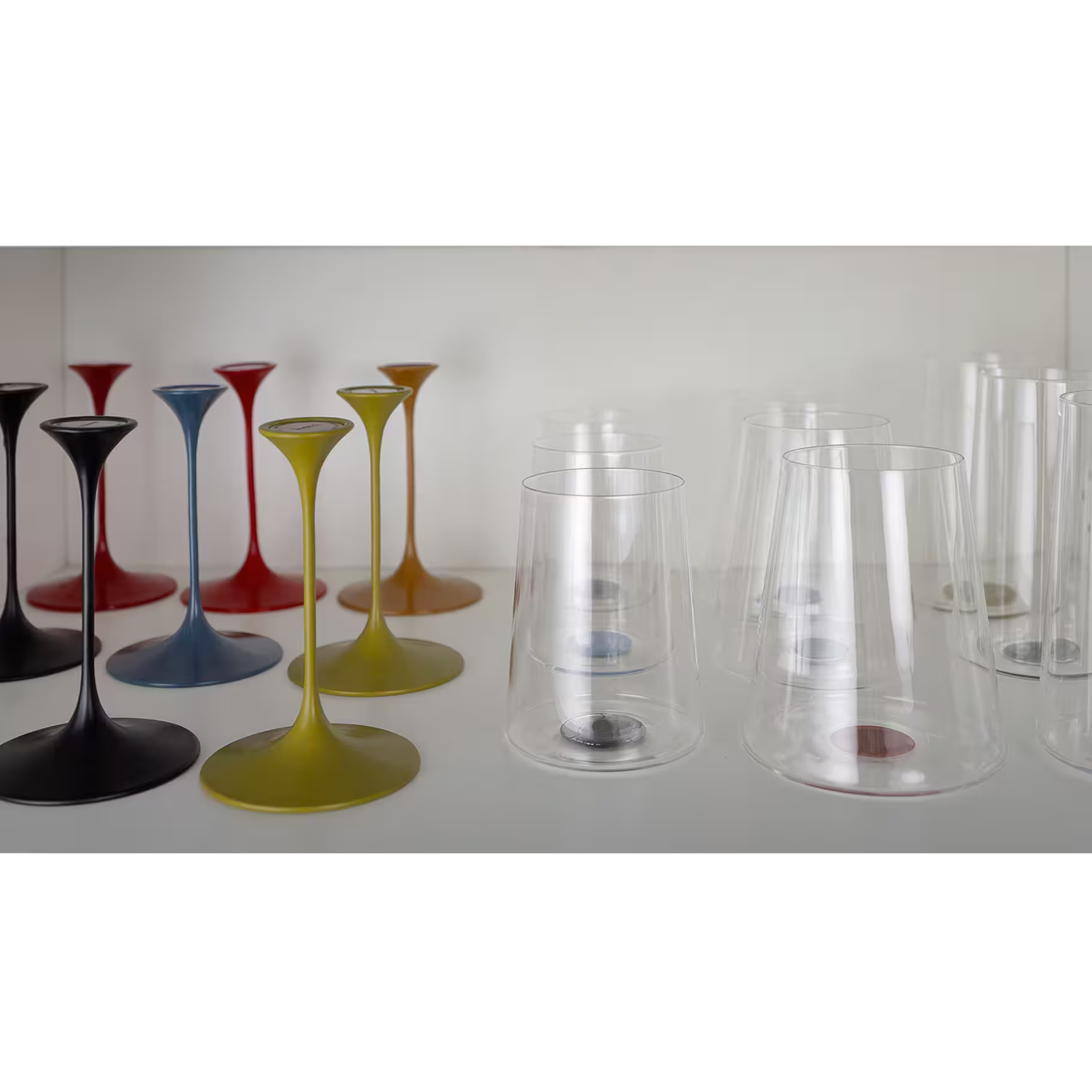Bicchieri Splitglass Trebonn in cristallo con sistema modulare - potente magnete colorato - confezione da 2 bicchieri