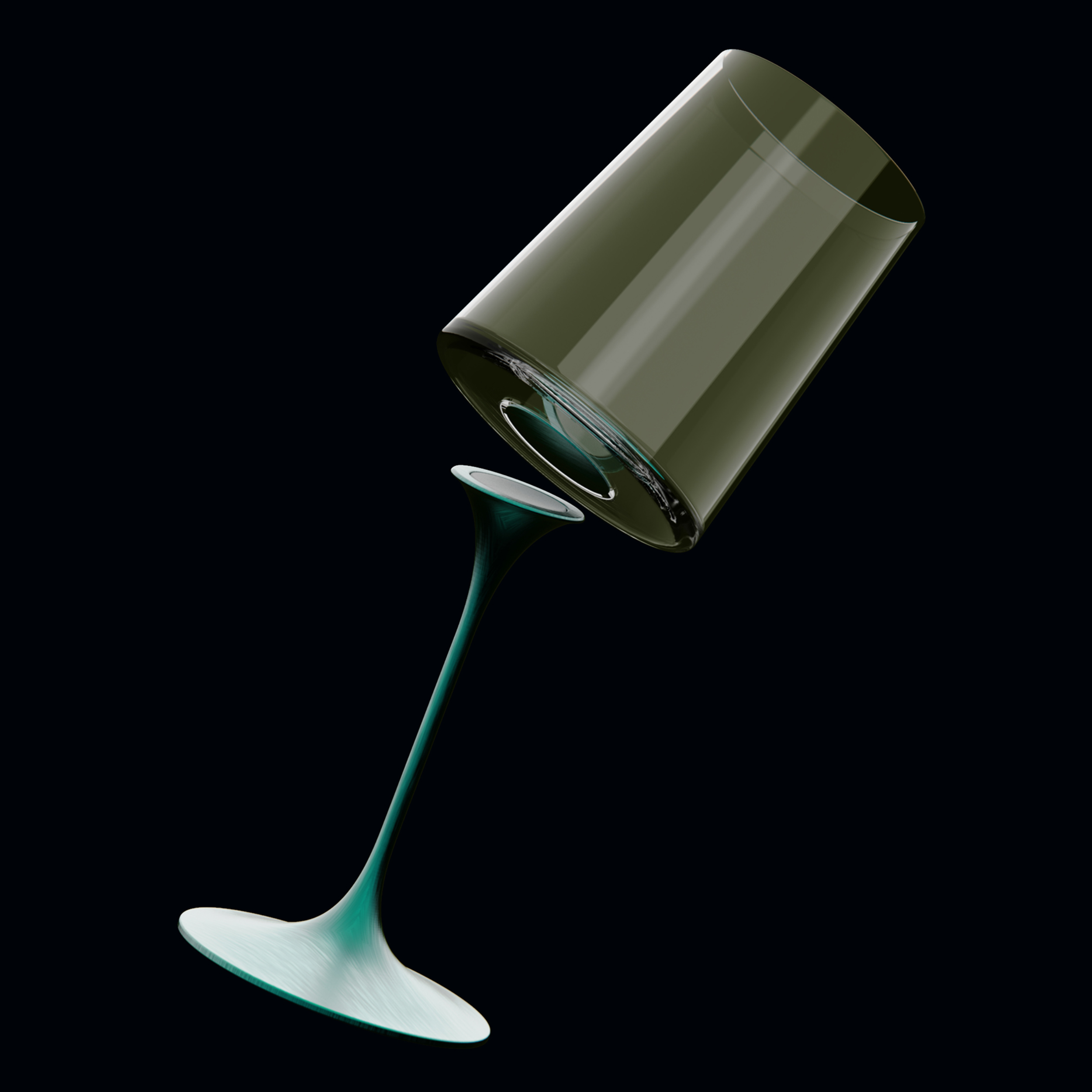 Stelo Splitglass Trebonn in alluminio colorato con aggancio magnetico per bicchiere in cristallo Trebonn