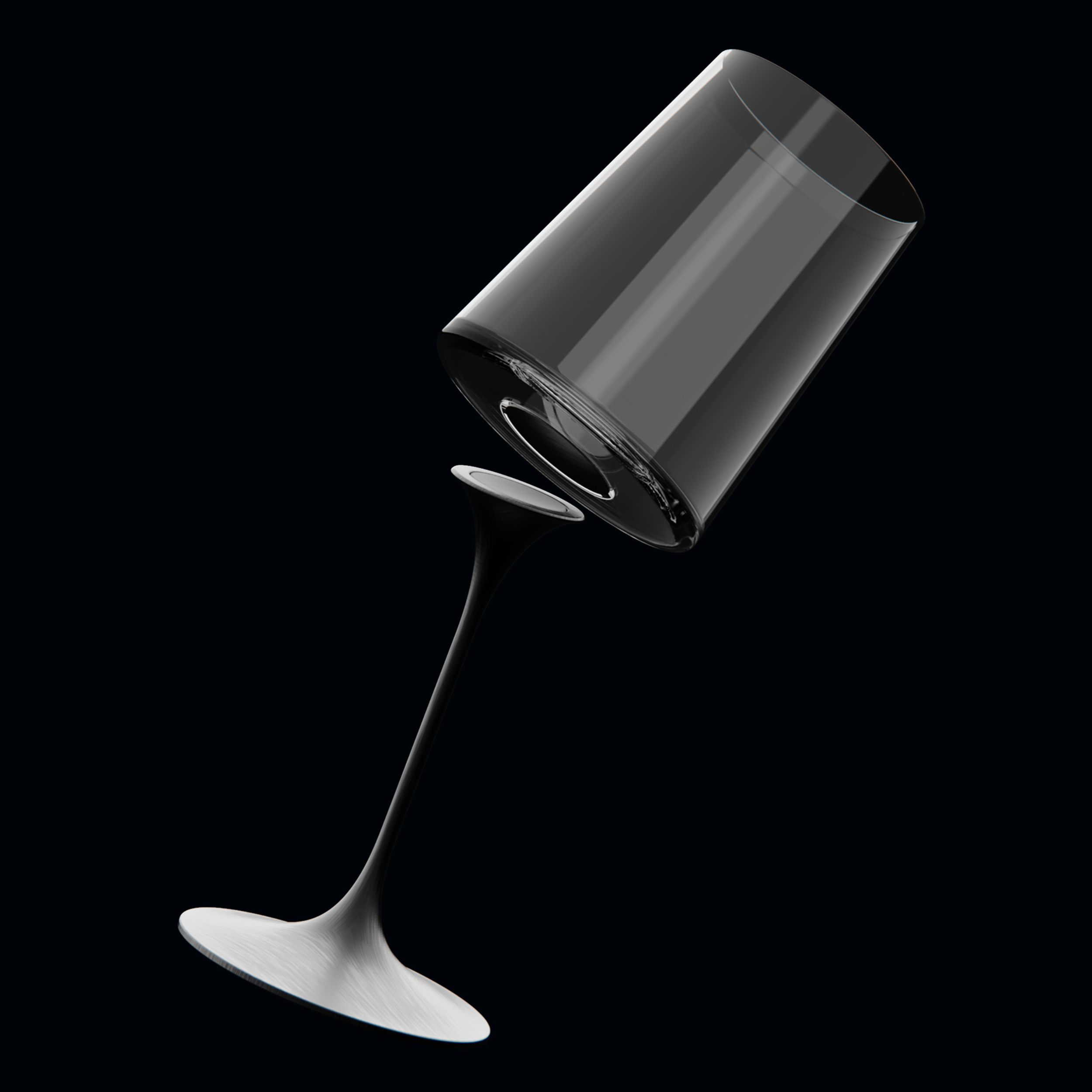 Stelo Splitglass Trebonn in alluminio colorato con aggancio magnetico per bicchiere in cristallo Trebonn