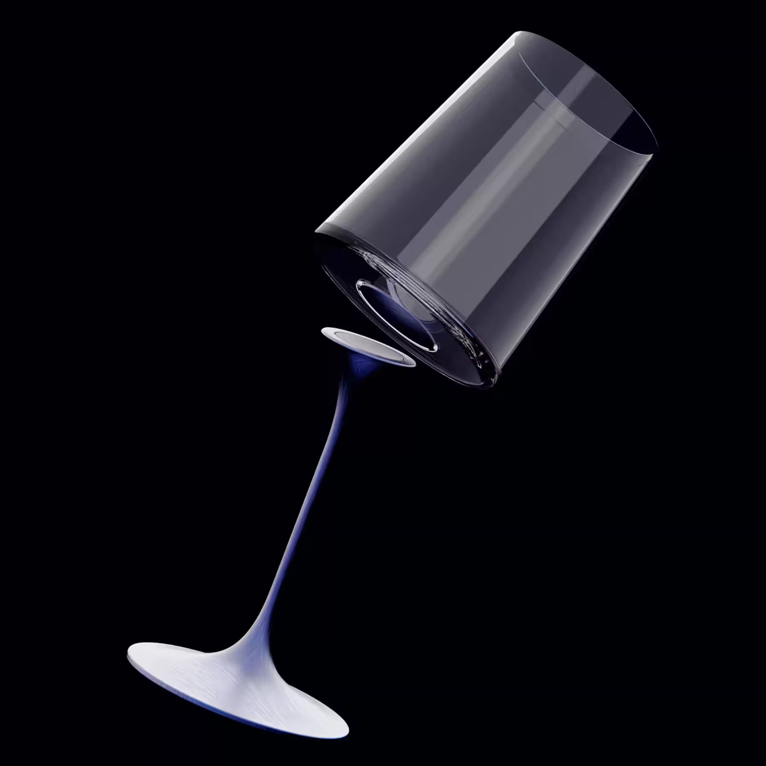 Stelo Splitglass Trebonn in alluminio colorato con aggancio magnetico per bicchiere in cristallo Trebonn
