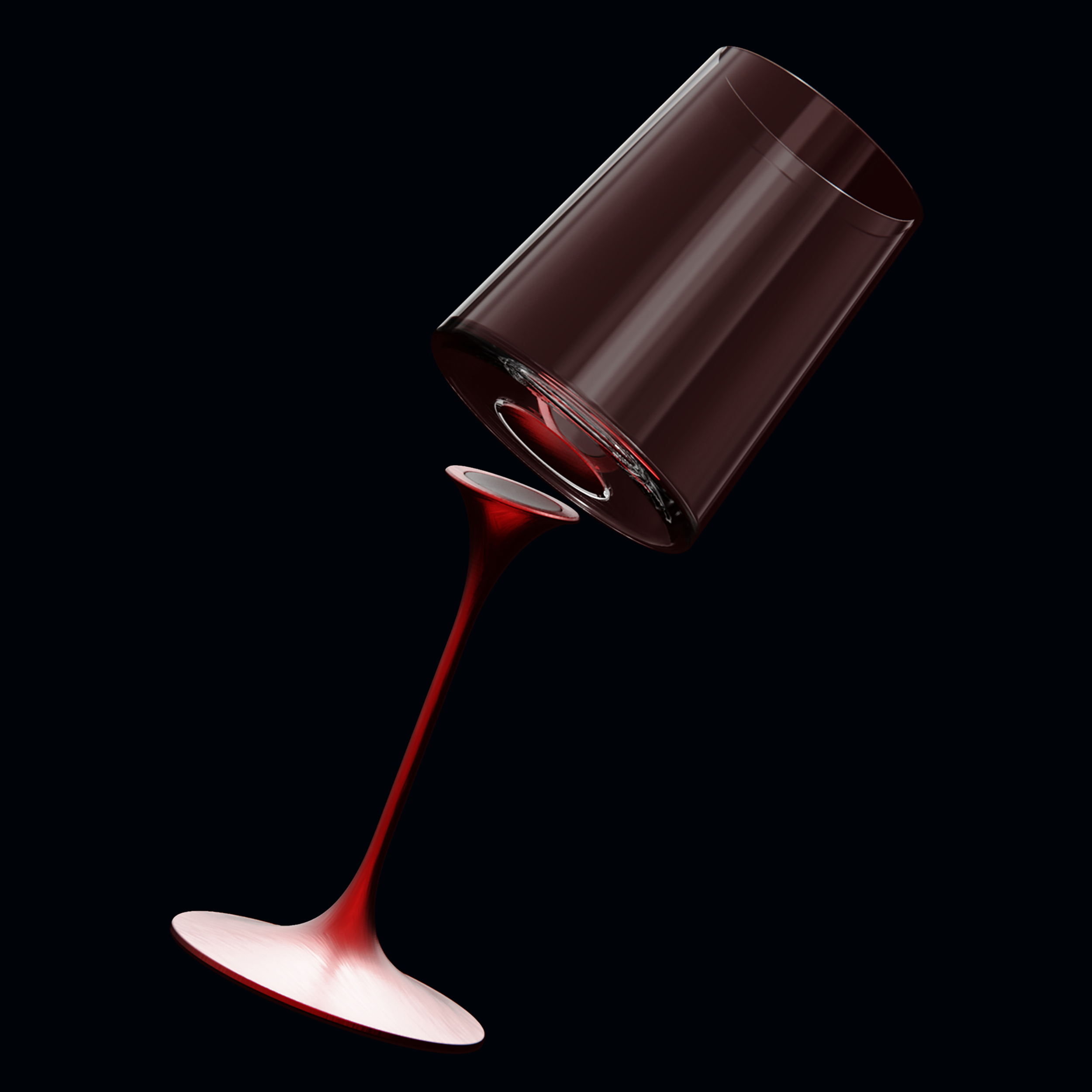 Stelo Splitglass Trebonn in alluminio colorato con aggancio magnetico per bicchiere in cristallo Trebonn