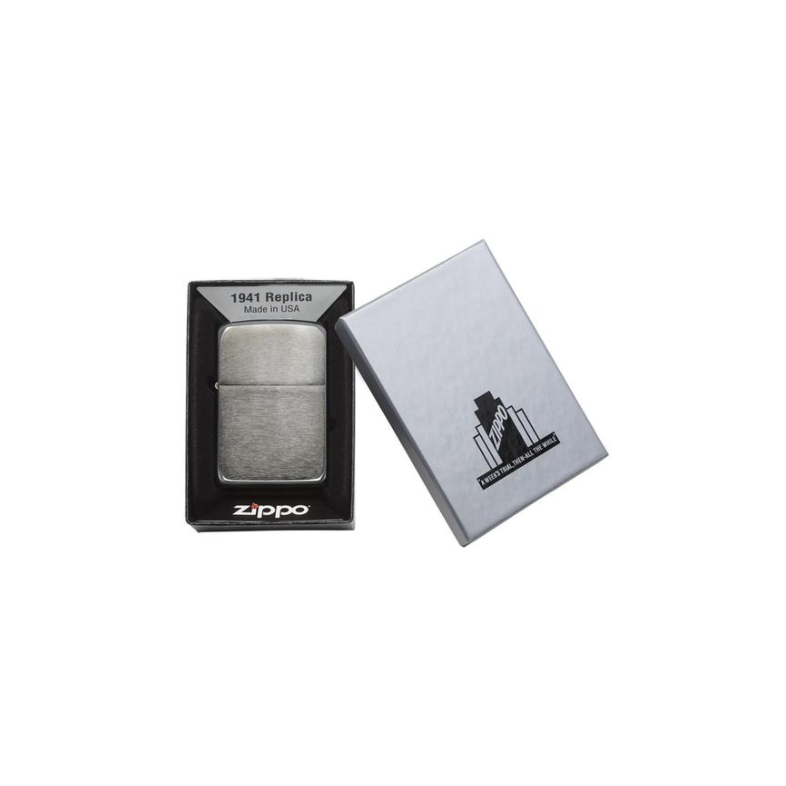 Accendino Zippo Black Ice® 1941 Replica in metallo a benzina - ricaricabile - antivento