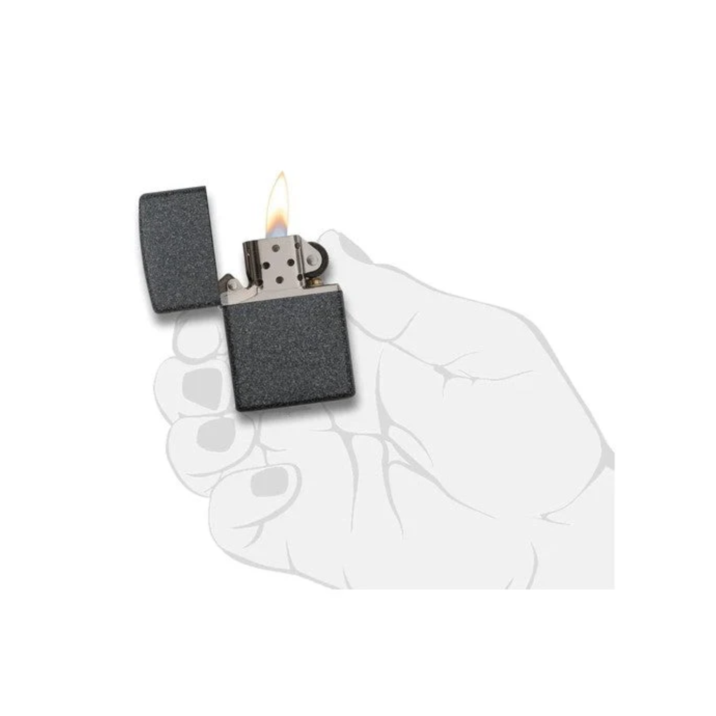 Accendino Zippo Iron Stone ™ in metallo a benzina - ricaricabile - effetto pietra