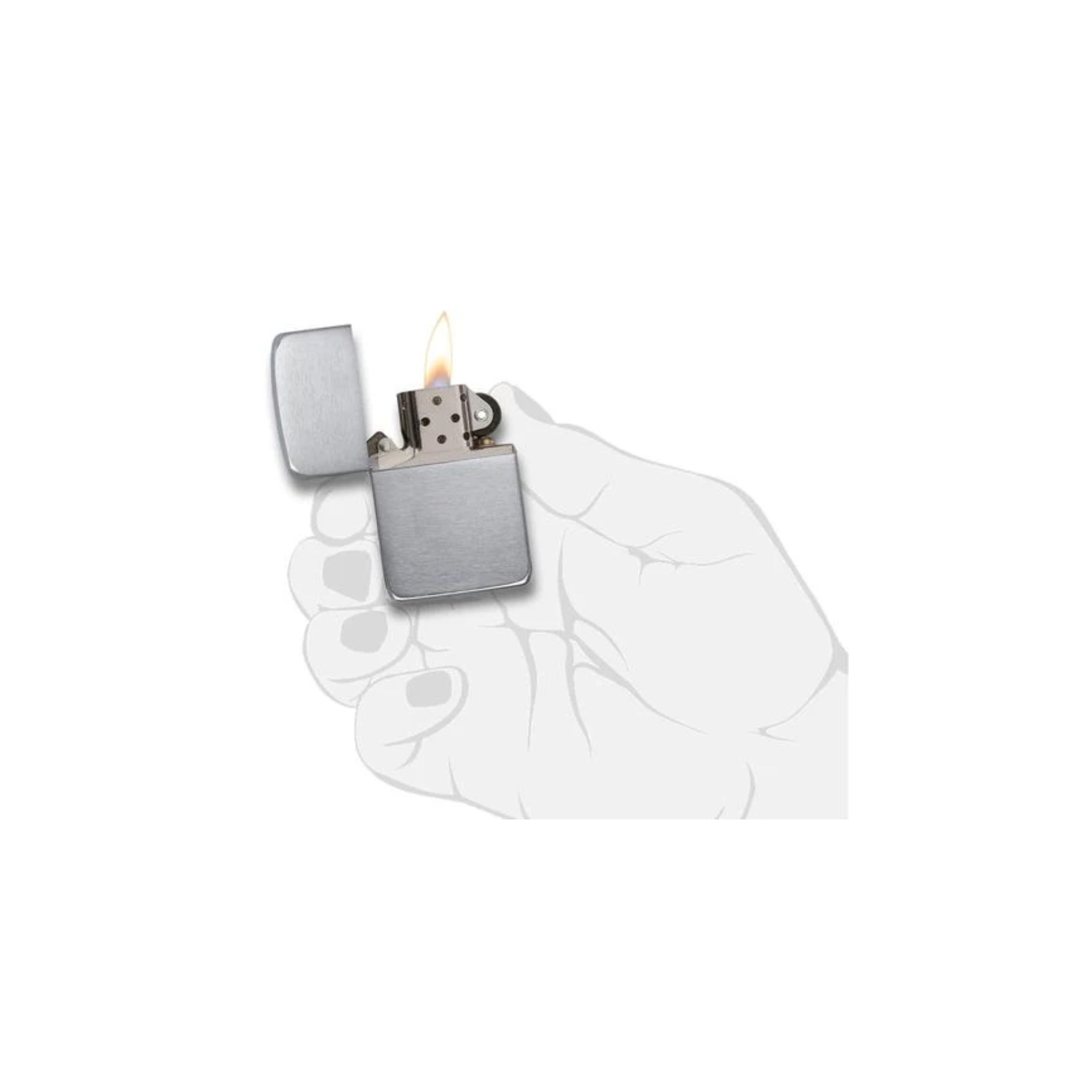 Accendino Zippo Brushed Chrome 1941 Replica in metallo a benzina - ricaricabile - antivento
