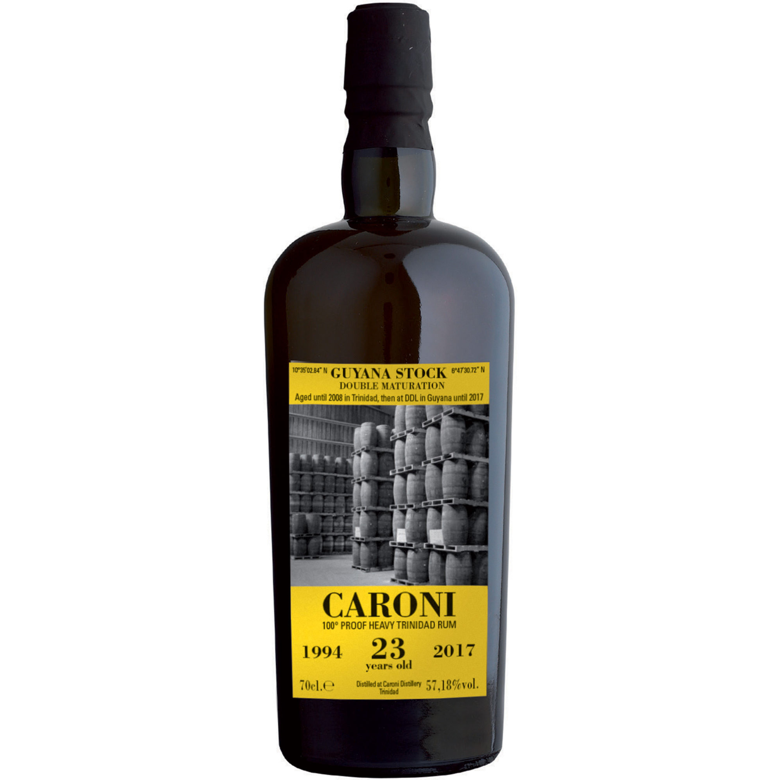 Rum Caroni 1994 heavy full proof trinidad rum 23 Y.O. guiana stock - 70 cl 57,18% vol