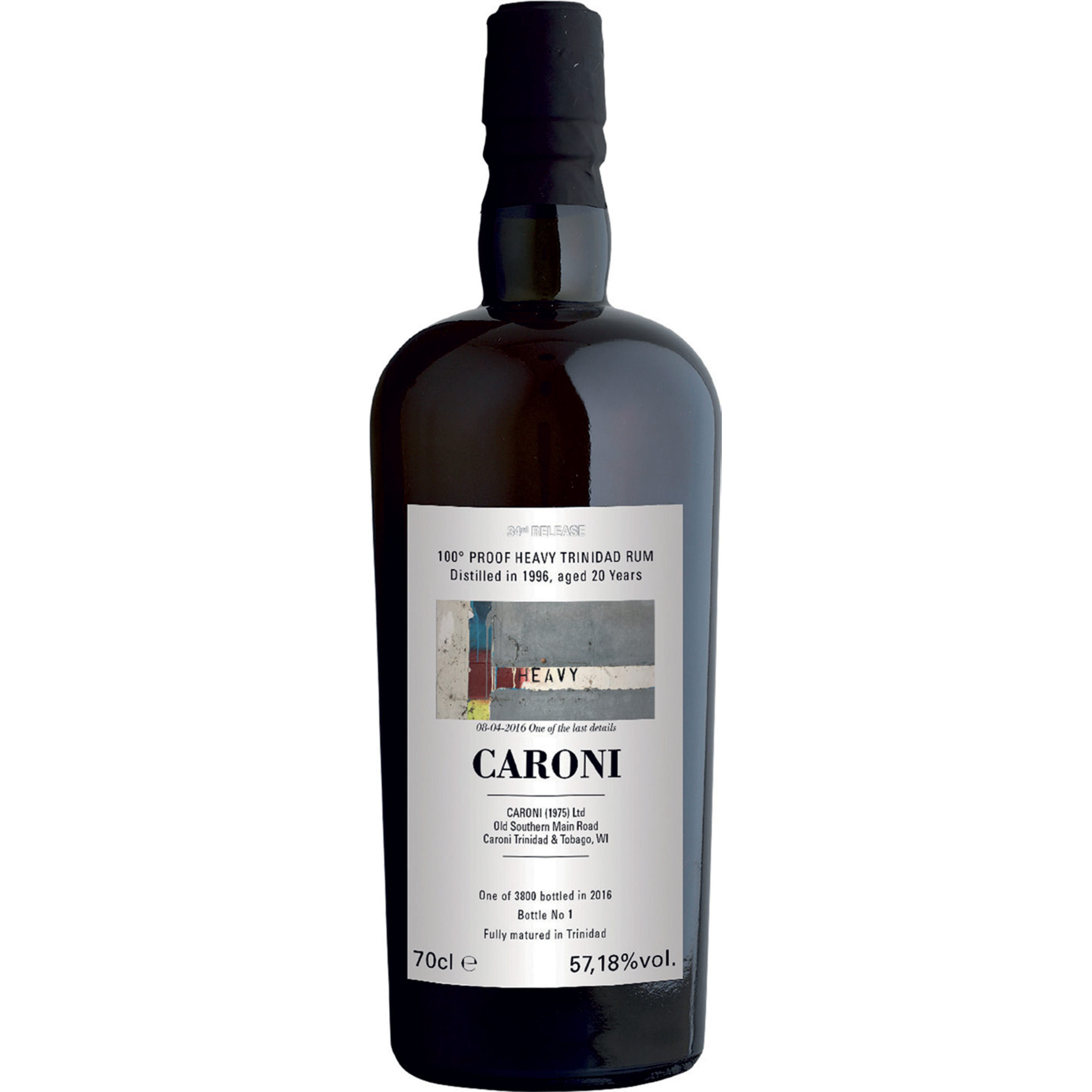 Rum Caroni 1996 heavy  100° proof trinidad rum 20 Y.O. - 70 cl 57,18 % vol