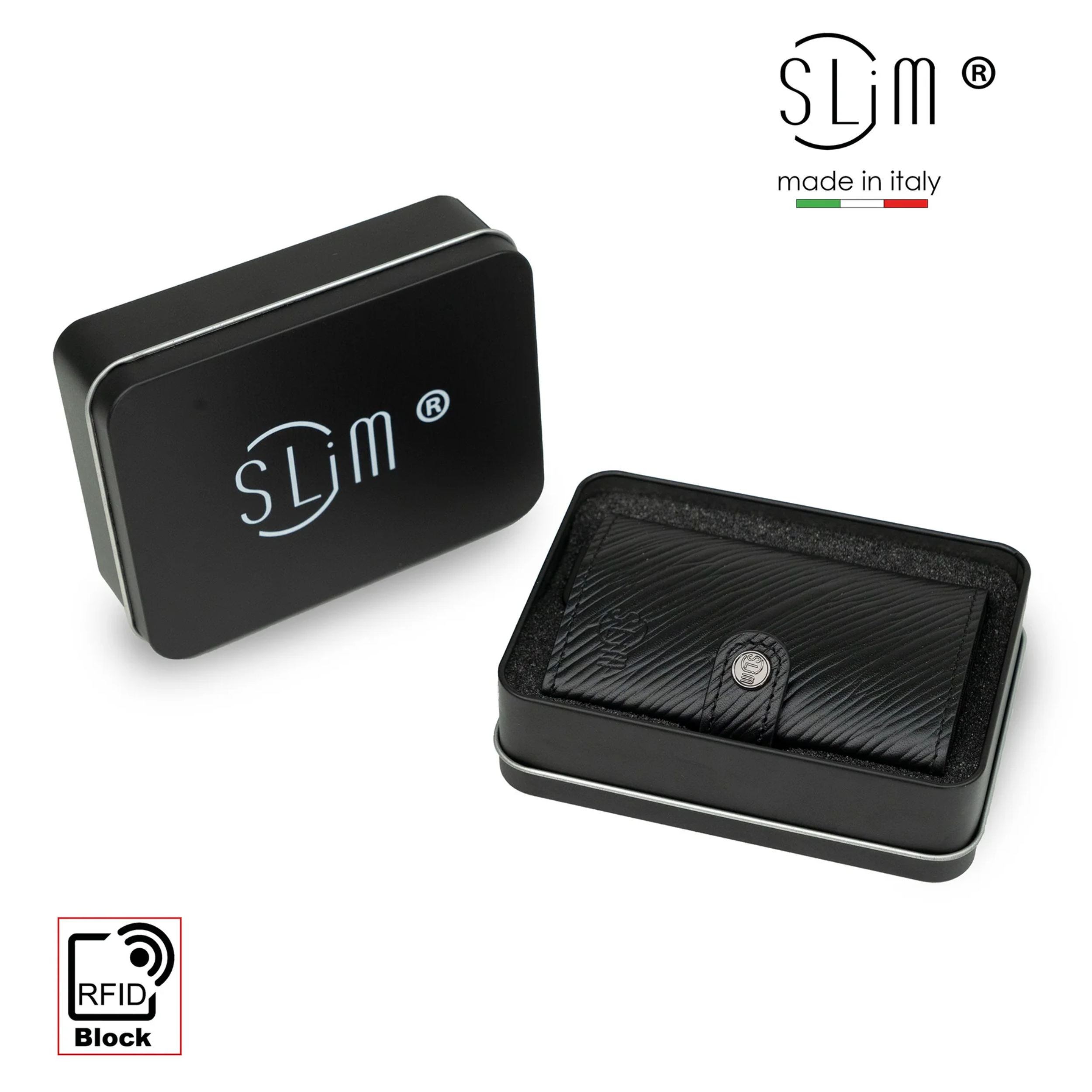 Porta Carte Vera Pelle Stampa Epi Nero Con Zip