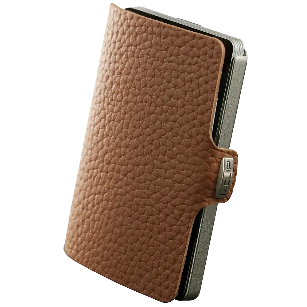 I-CLIP Original Pure Silver Pelle Martellata Noce