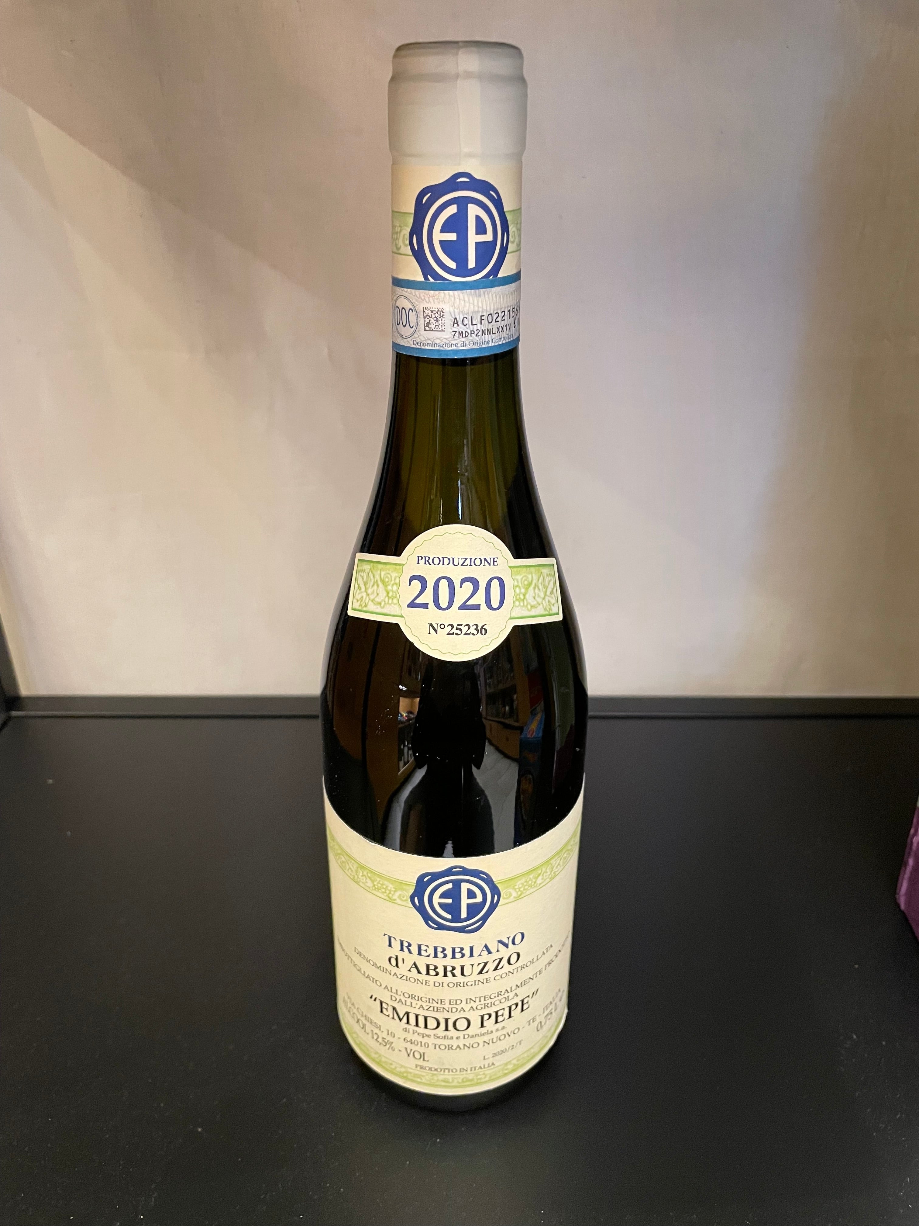Vino Bianco Trebbiano D'Abruzzo Emidio Pepe 2020 0,75 L  12,5% vol - Trebbiano d´Abruzzo - Triple A -  Produzione n 25236