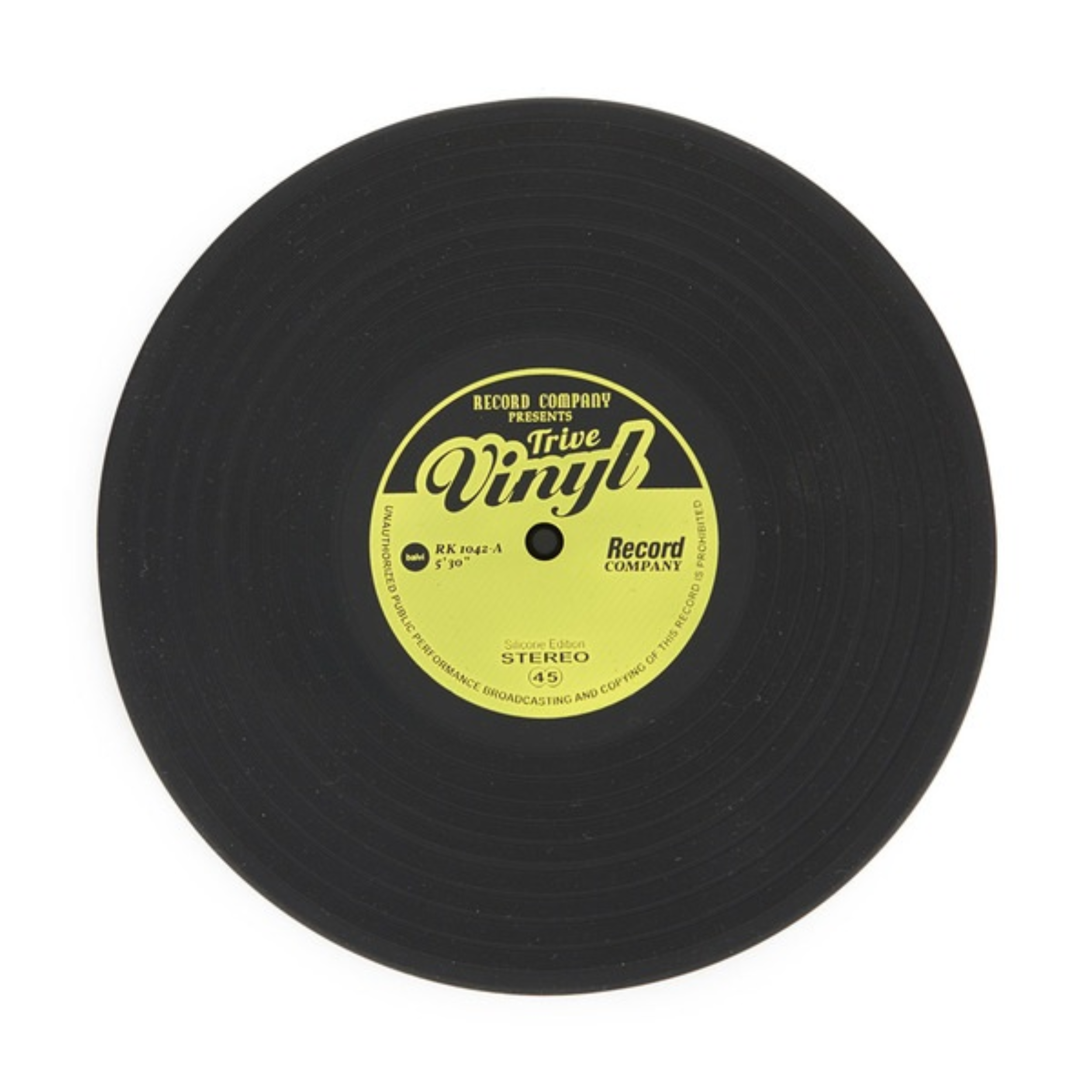 Sottopentola Balvi in silicone a forma di disco in vinile.