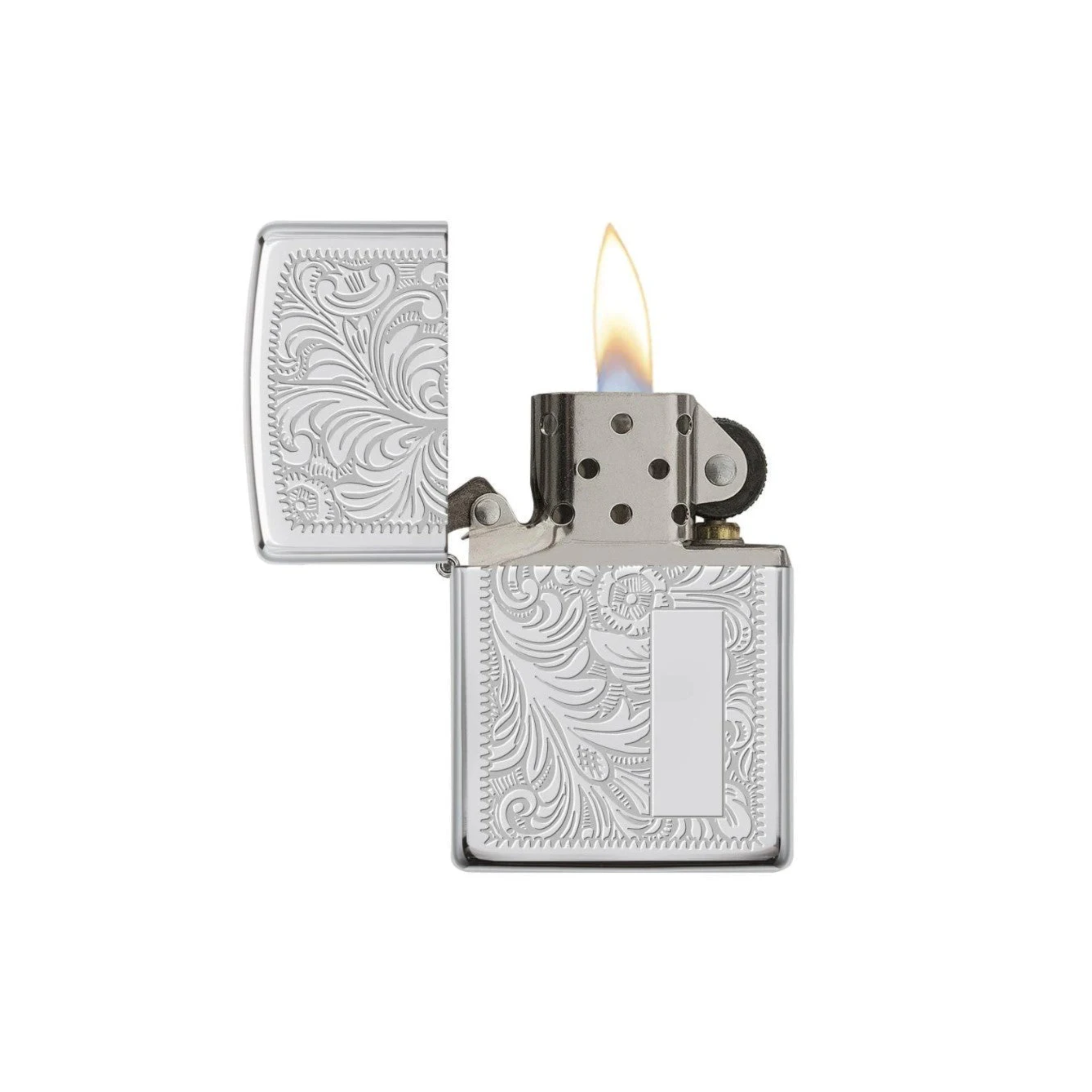 Accendino Zippo High Polish Chrome Venetian 352 in metallo a benzina  - ricaricabile - antivento - decorato