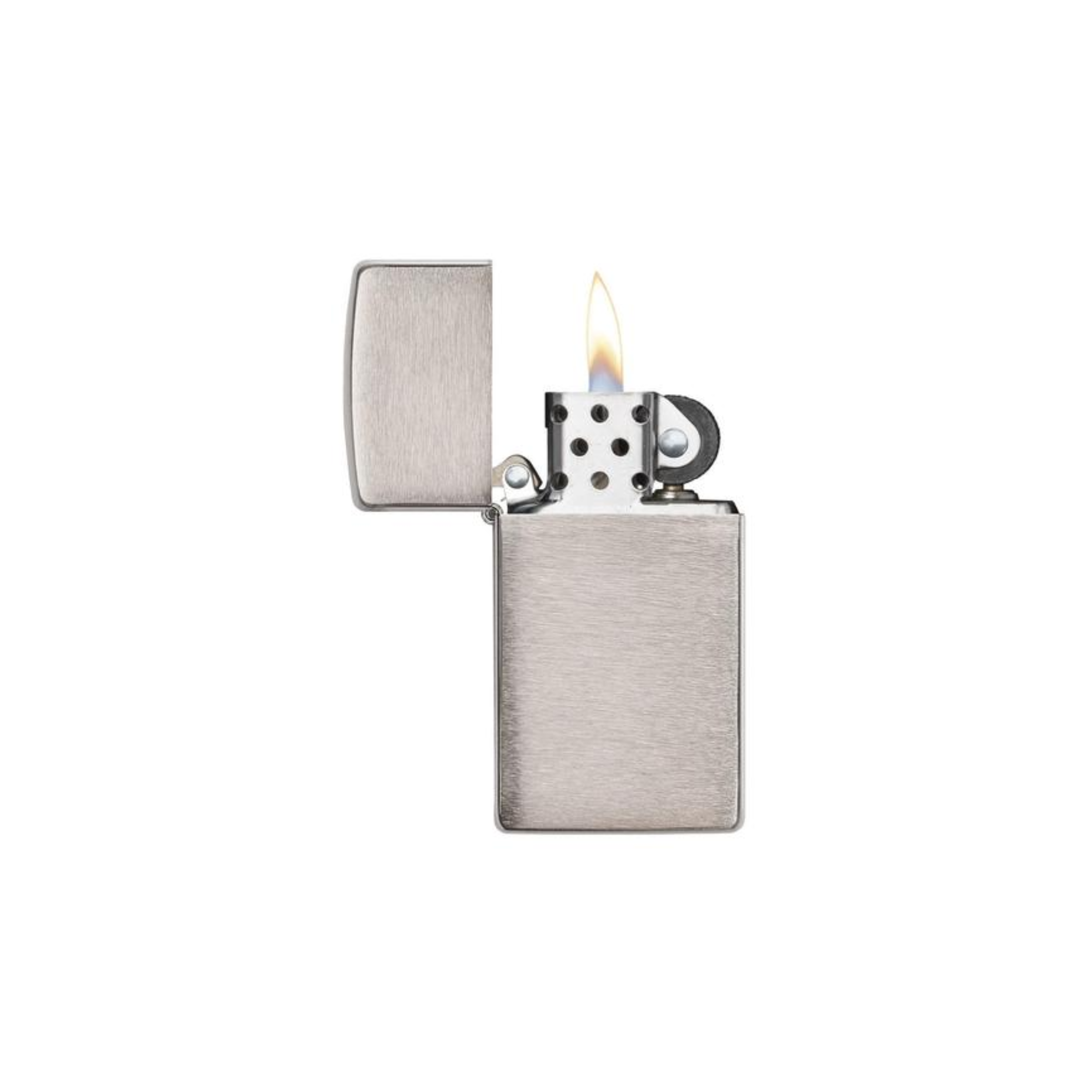 Accendino Zippo Brushed Chrome Slim in metallo a benzina - ricaricabile - antivento