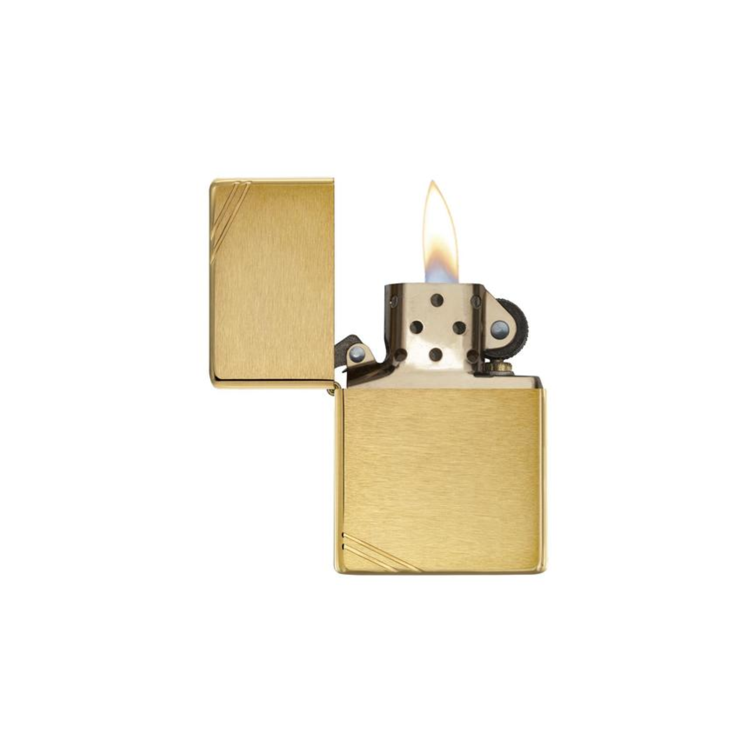 Accendino Zippo Brushed Brass Vintage in metallo a benzina - ricaricabile - antivento