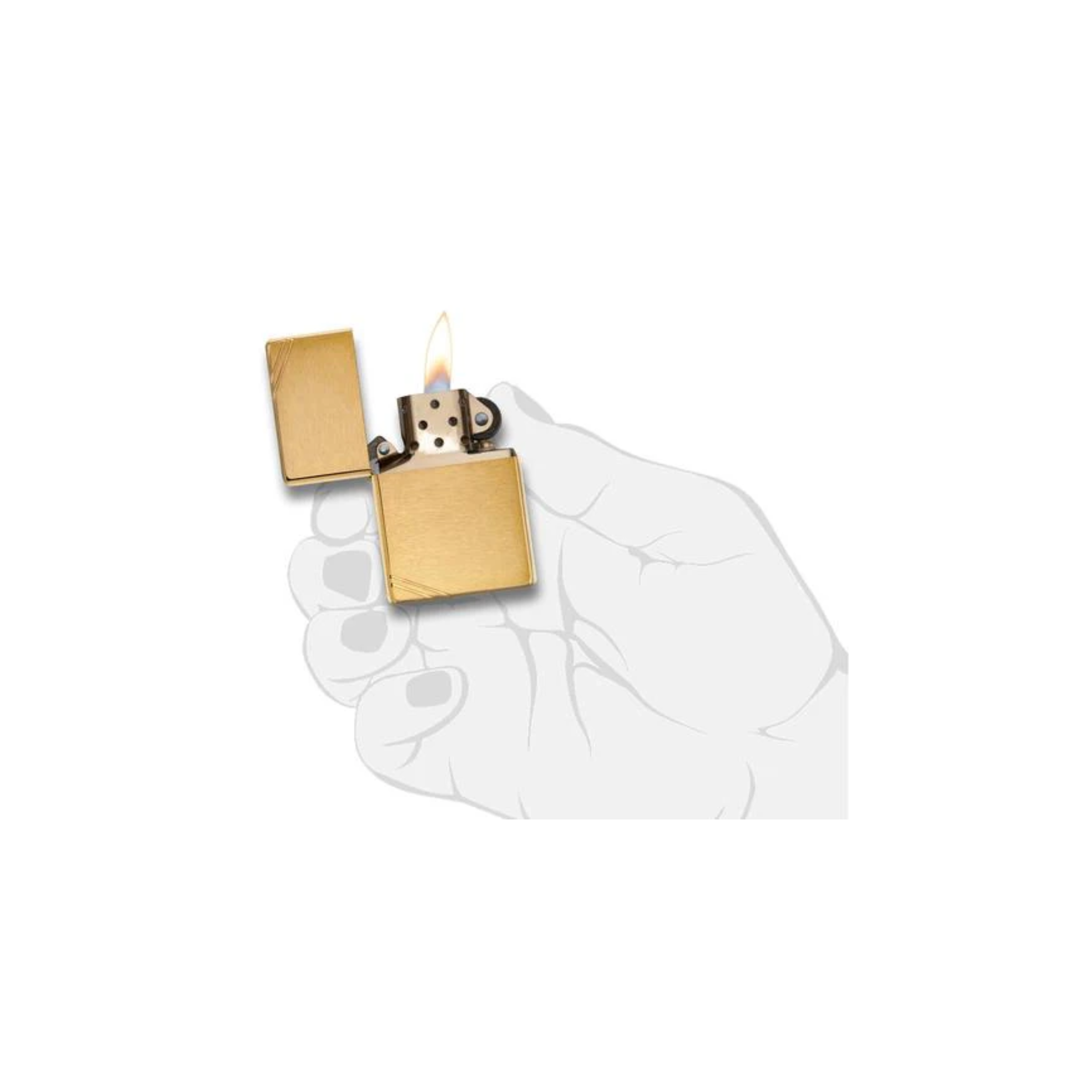 Accendino Zippo Brushed Brass Vintage in metallo a benzina - ricaricabile - antivento