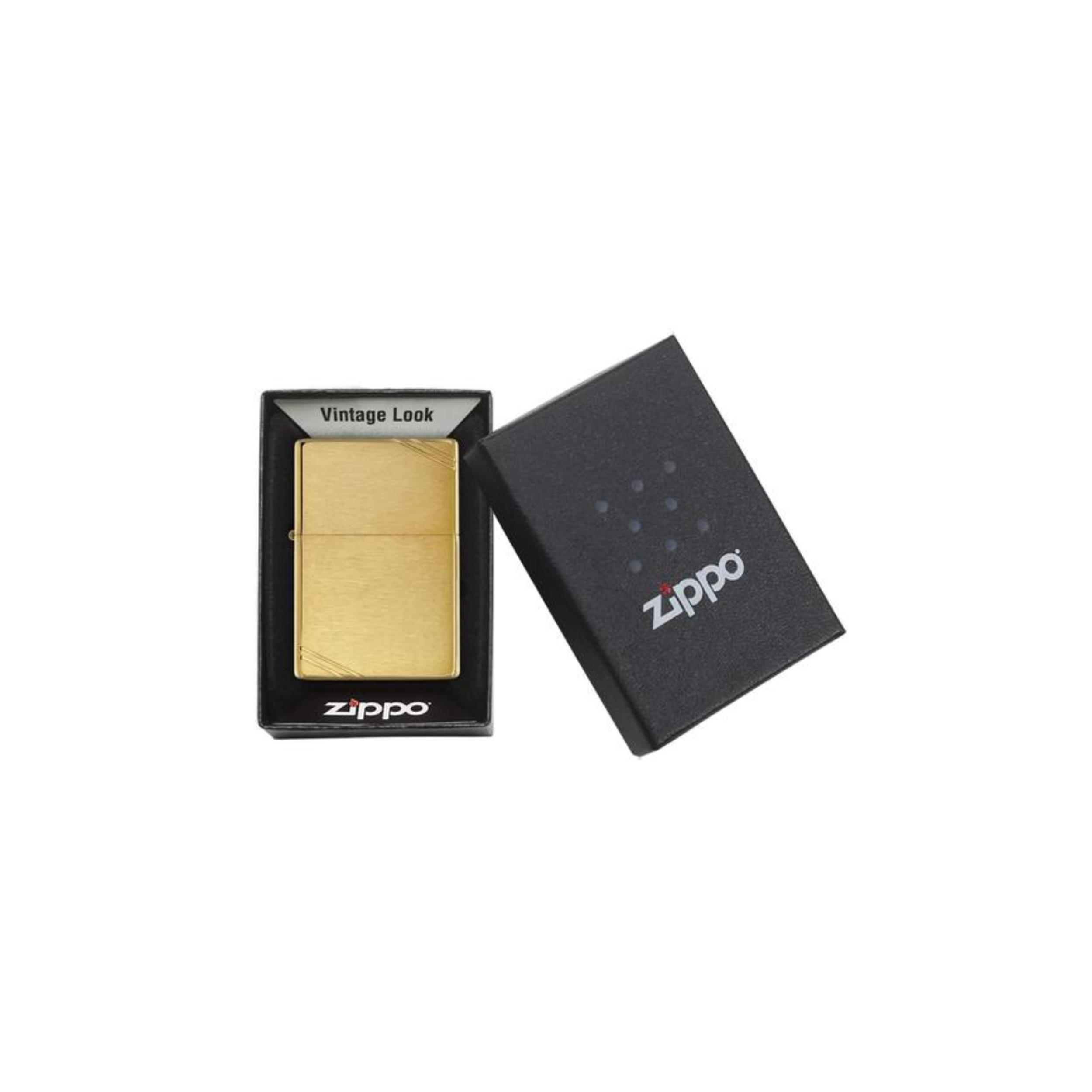 Accendino Zippo Brushed Brass Vintage in metallo a benzina - ricaricabile - antivento