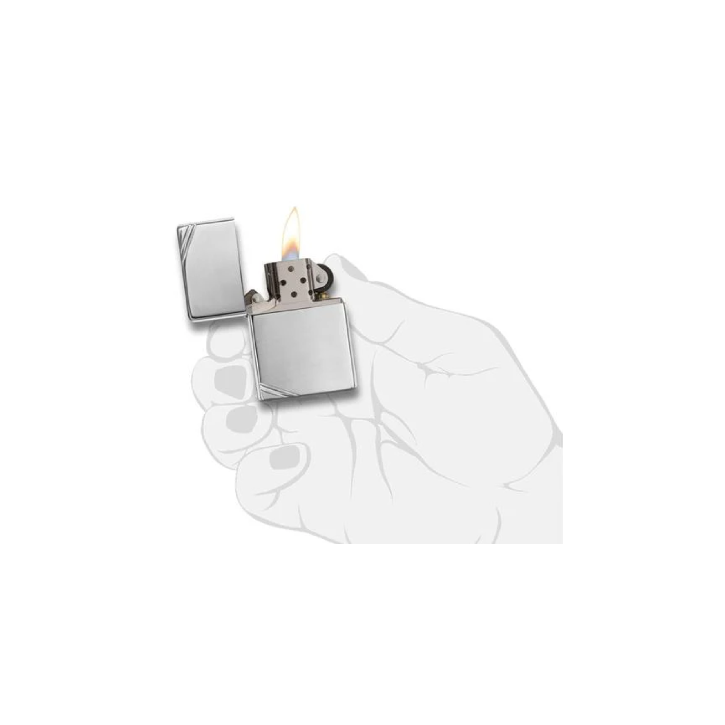 Accendino Zippo High Polish in metallo a benzina - ricaricabile - antivento - vintage
