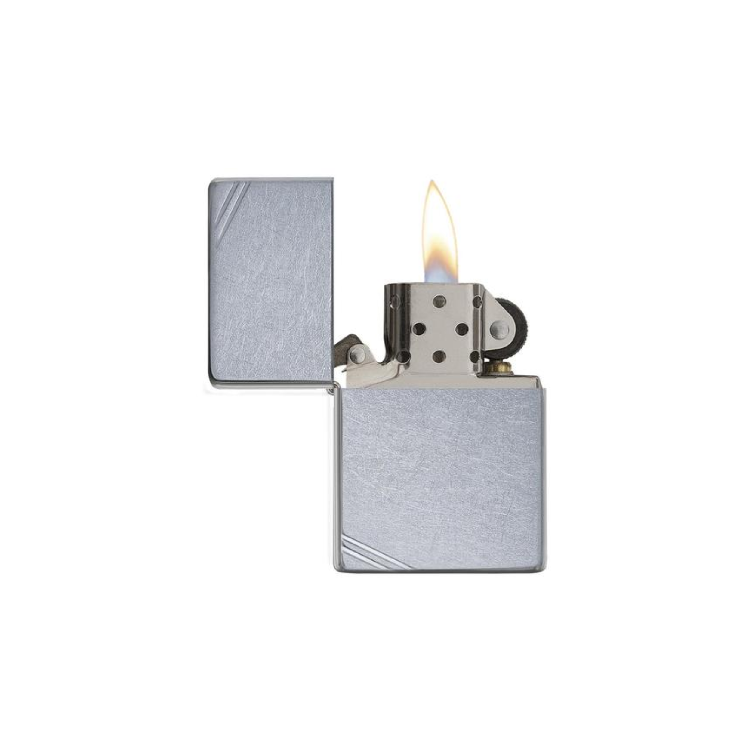 Accendino Zippo Street Chrome™ in metallo a benzina - ricaricabile - antivento