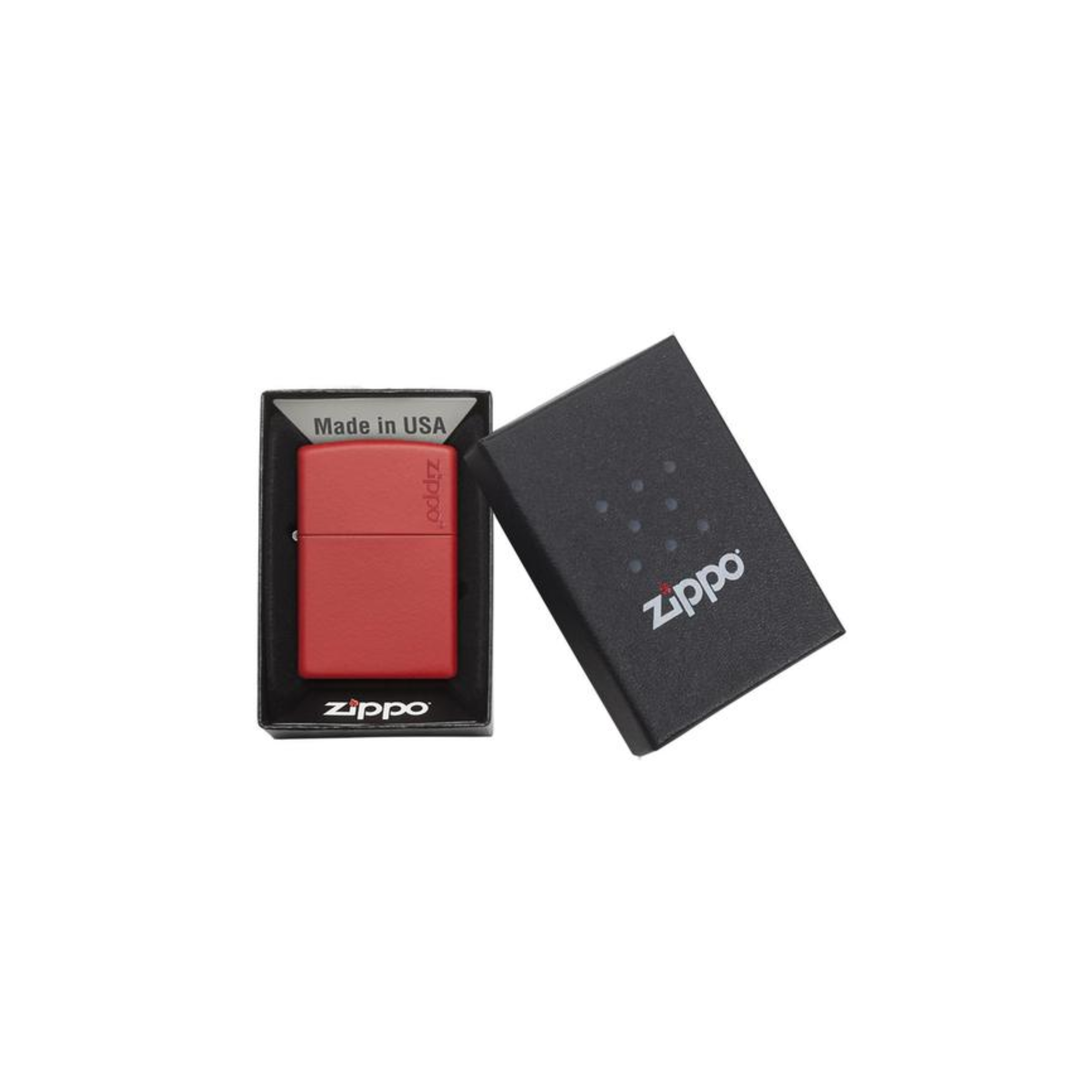Accendino Zippo Classic  Matte adornato con Logo Zippo in metallo  a benzina - ricaricabile - antivento