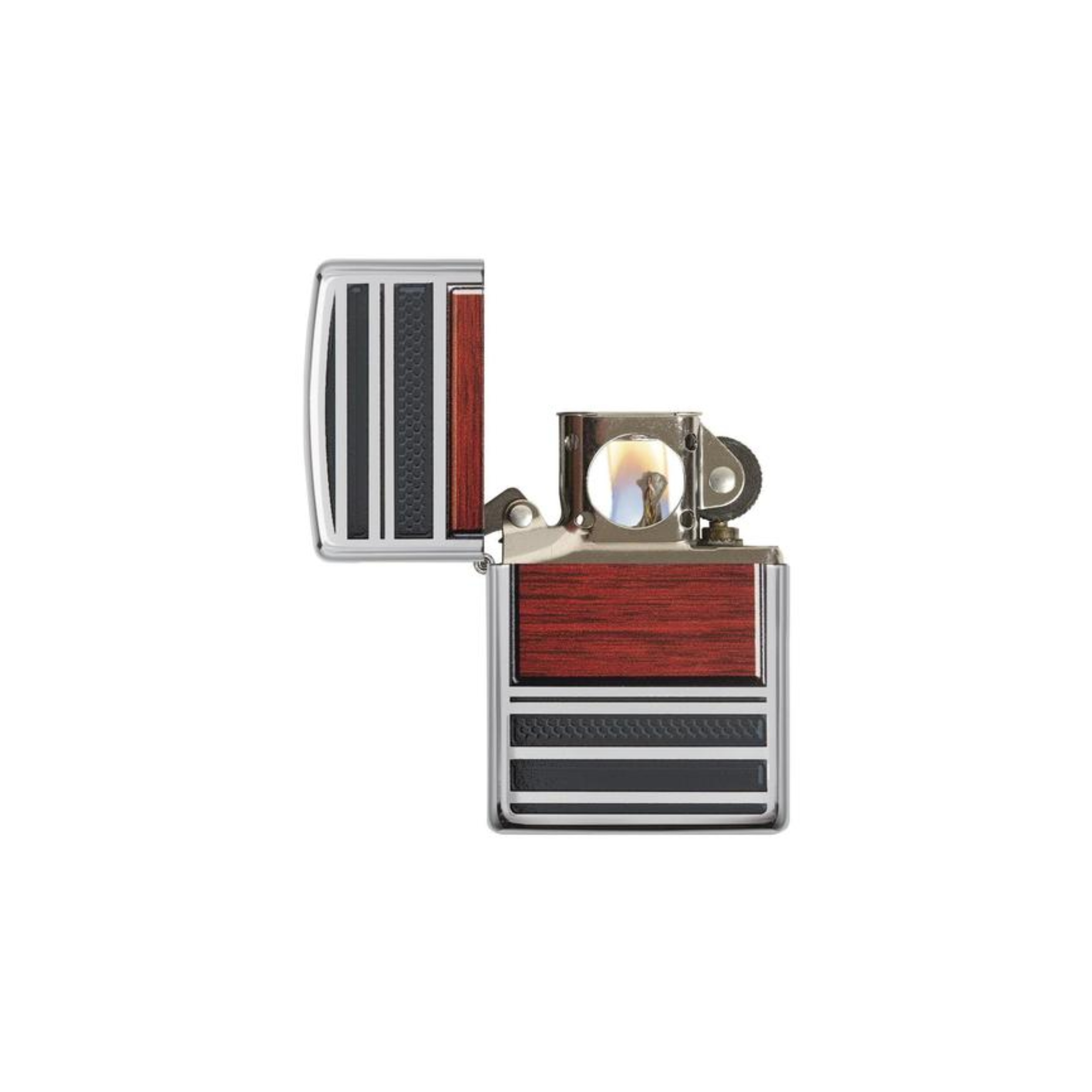 Accendino Zippo per pipa High Polish Chrom in metallo a benzina - ricaricabile - antivento - pipa