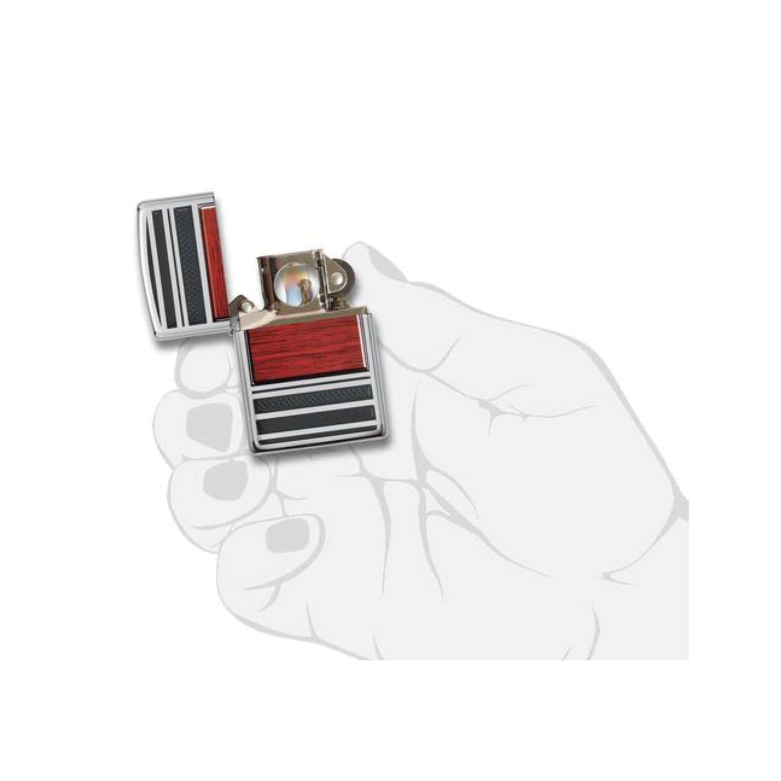 Accendino Zippo per pipa High Polish Chrom in metallo a benzina - ricaricabile - antivento - pipa