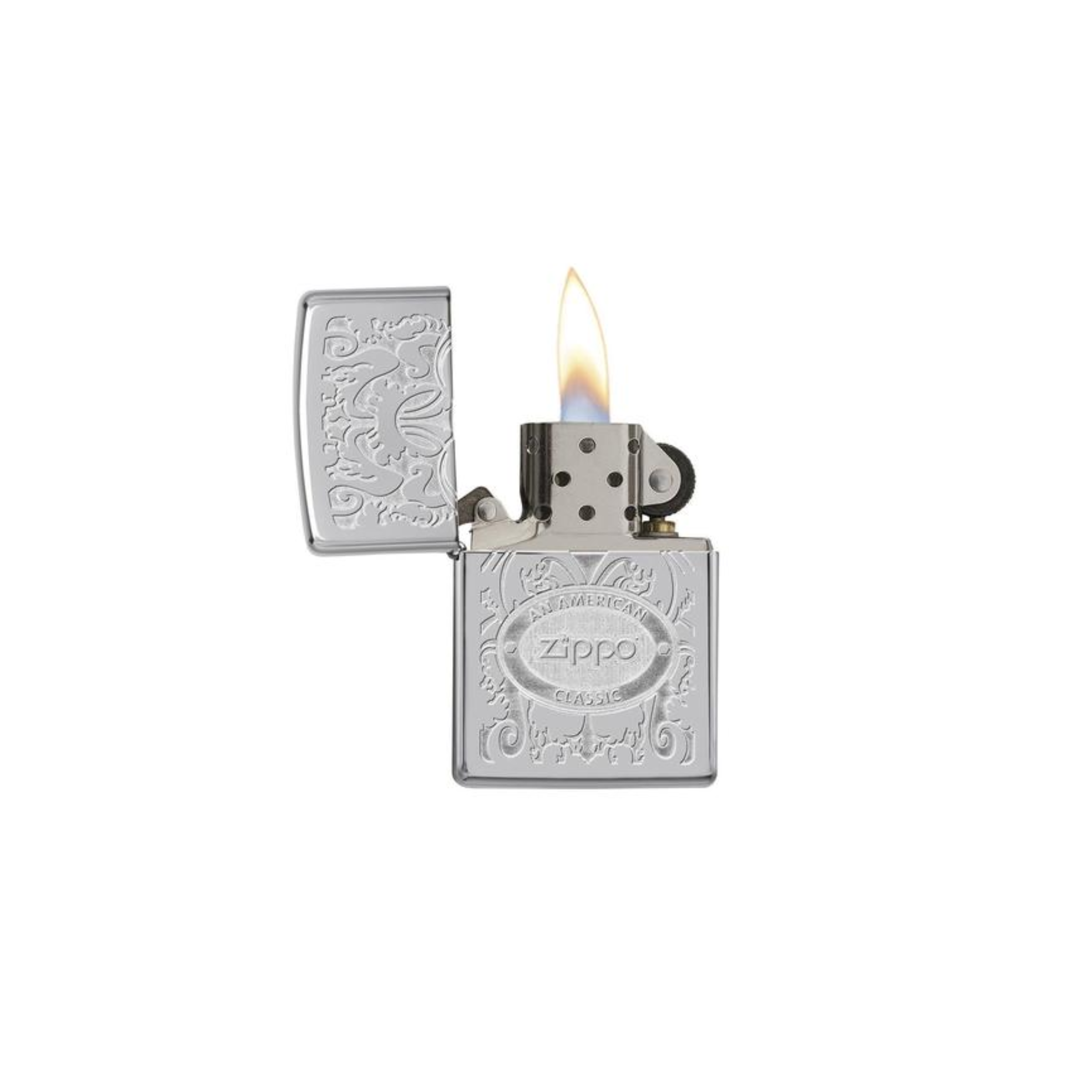 Accendino Zippo Crown Stamp™ in metallo a benzina - ricaricabile - antivento