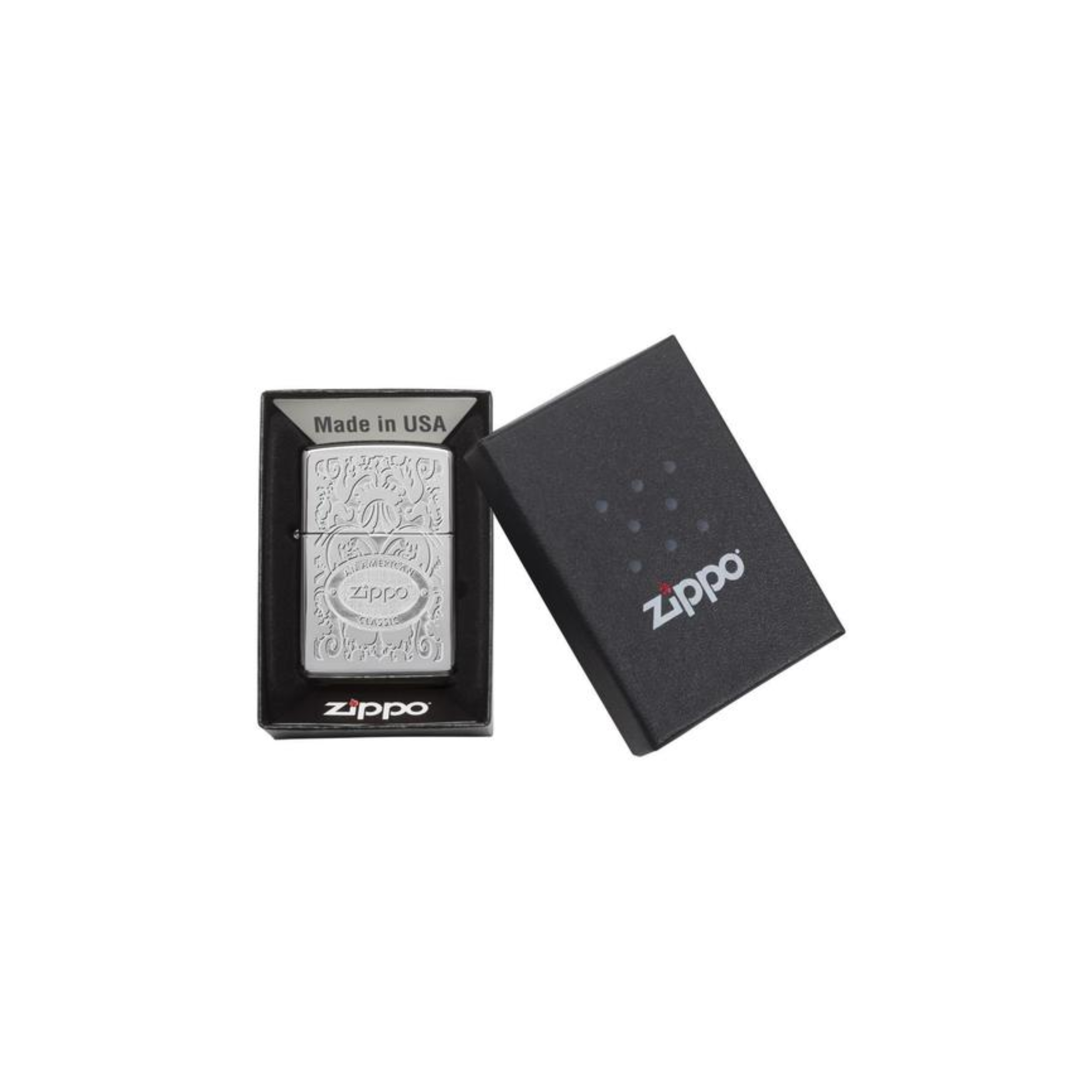 Accendino Zippo Crown Stamp™ in metallo a benzina - ricaricabile - antivento
