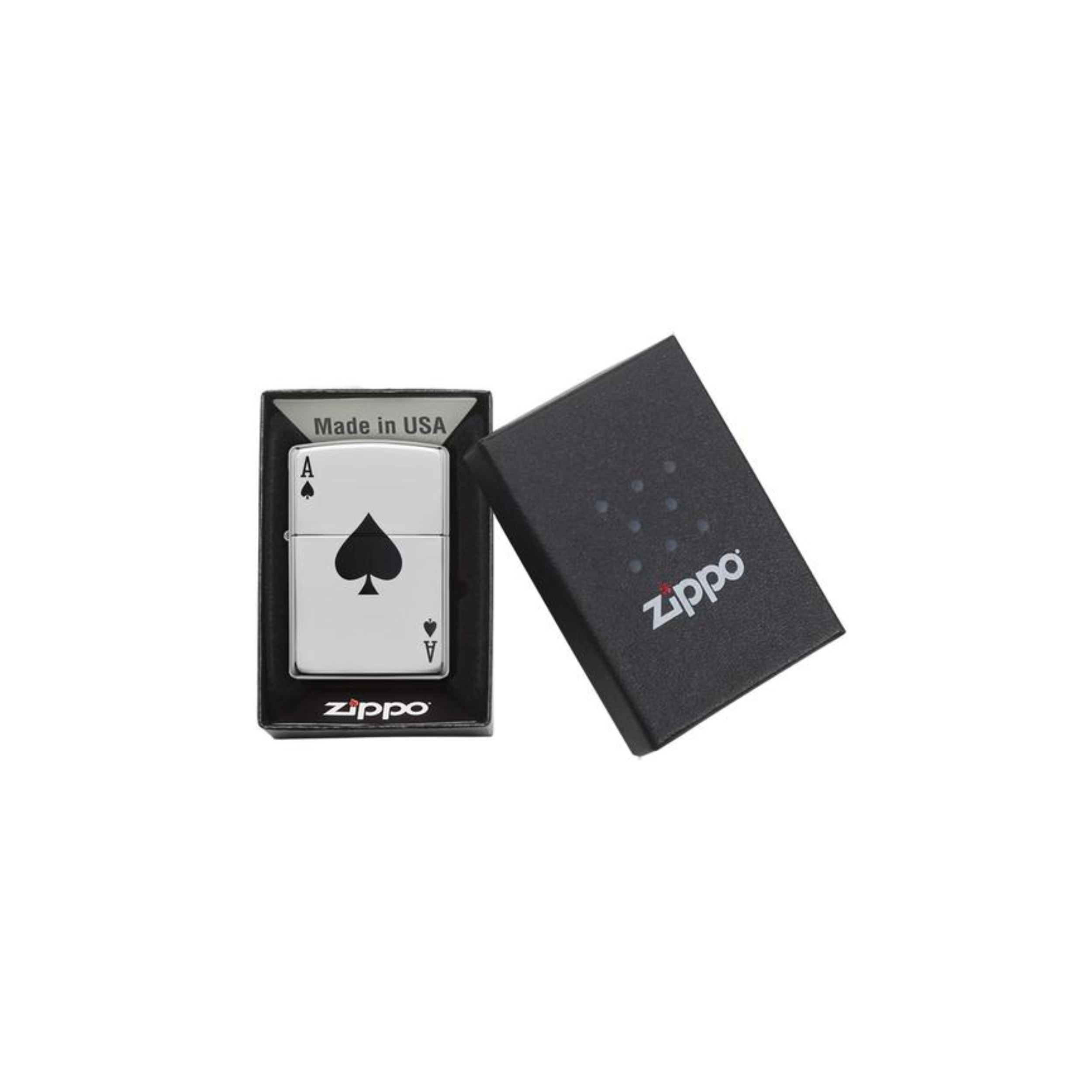 Accendino Zippo Simple Spade Design in metallo a benzina - ricaricabile - antivento - asso di picche