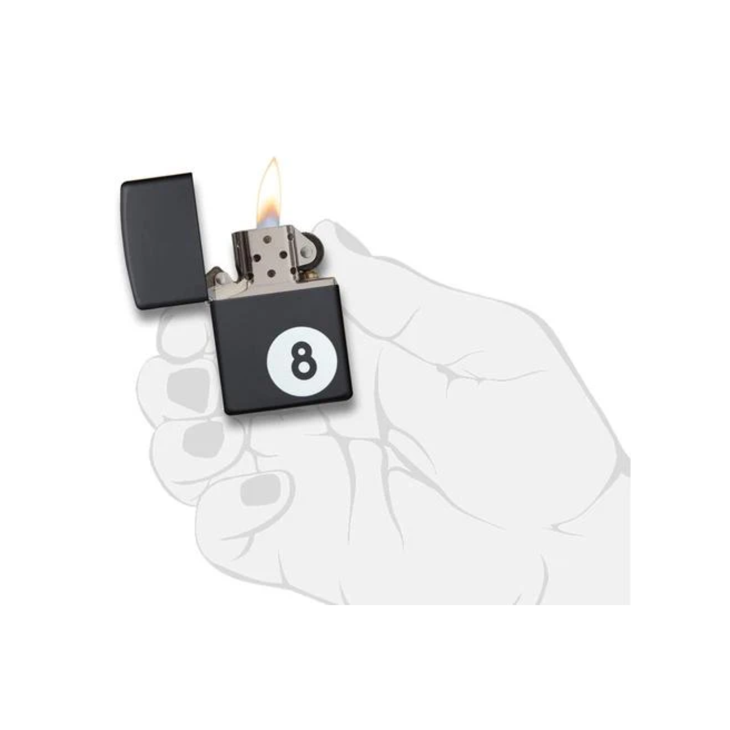 Accendino Zippo Billiards in metallo a benzina - ricaricabile - antivento - 8Ball