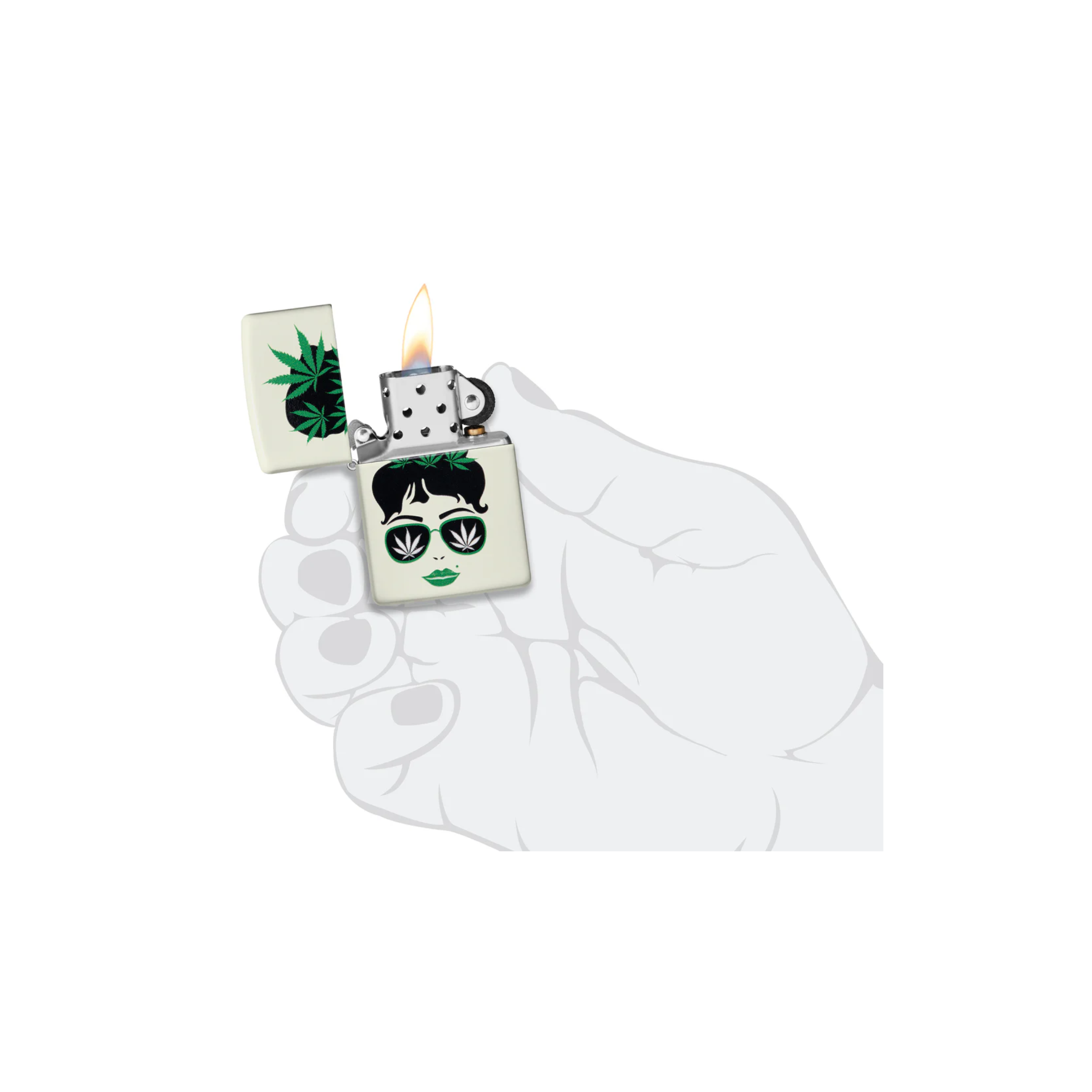 Accendino Zippo Leaf in metallo a benzina - ricaricabile - antivento